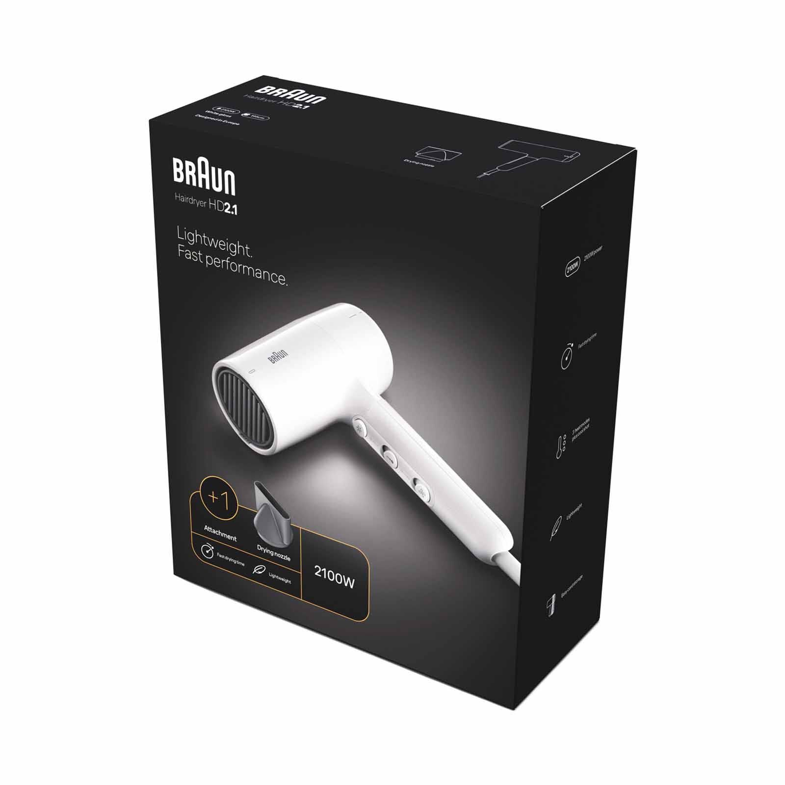 BRAUN Hair Dryer (2100w) - White HD 210-image 9