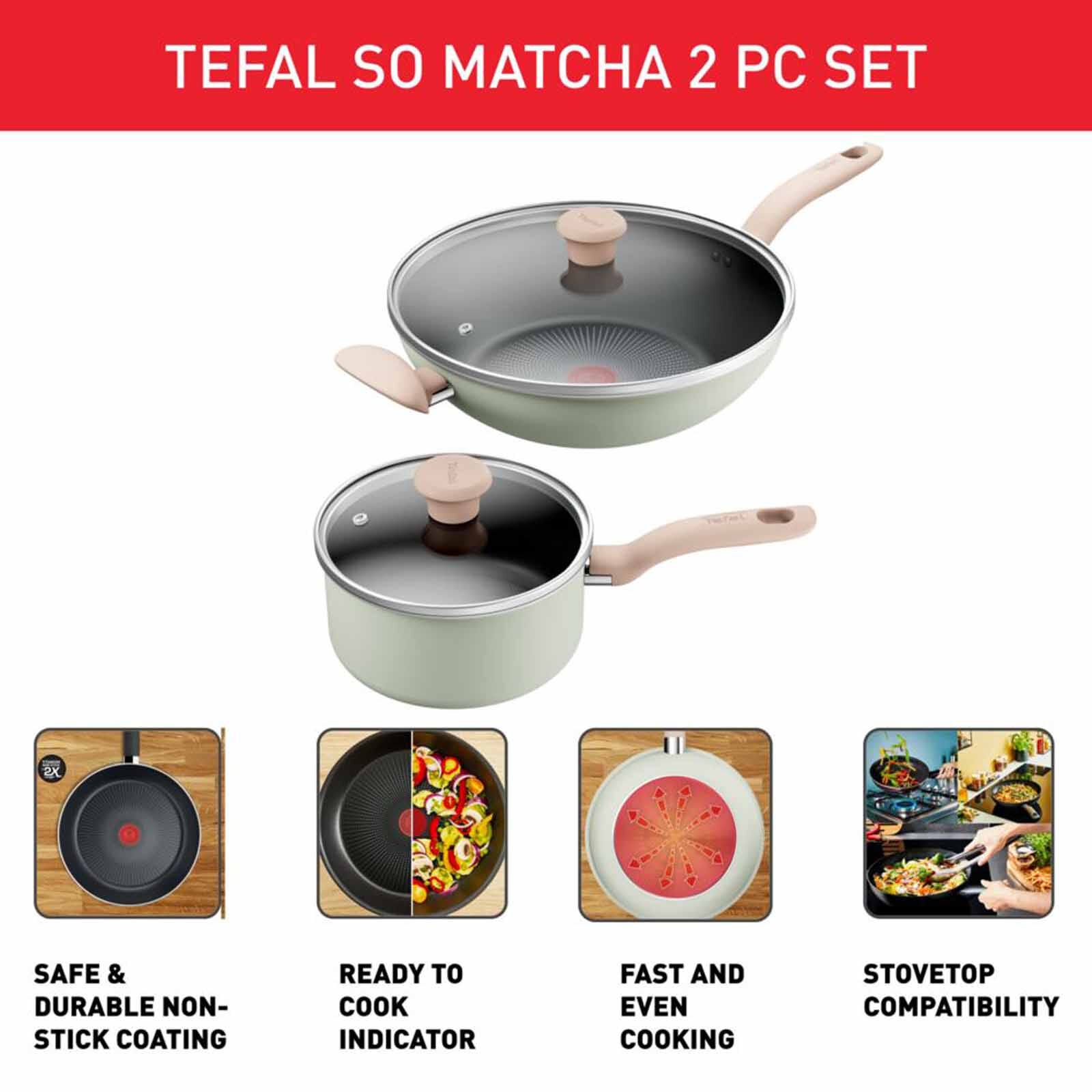 TEFAL So Matcha Ih 4pcs Set (wokpan 30+lid + Saucepan 18+lid) G179S4-image 4