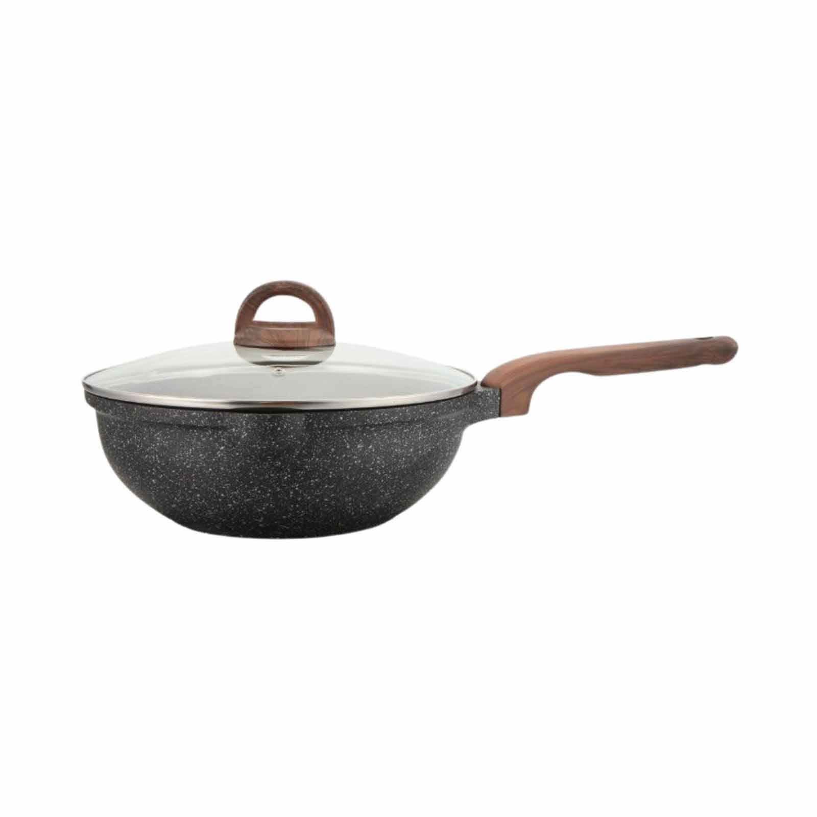 LA GOURMET Shogun Granite Plus 28cm Non-stick Stirfry Pan With Glass Lid (induction) LGSNGP352729-image null