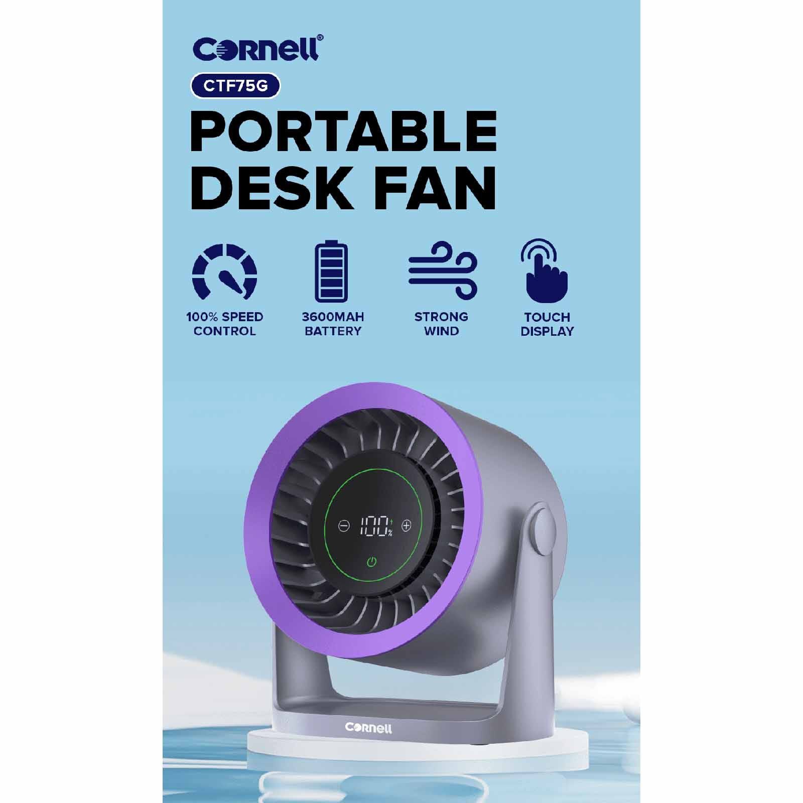CORNELL Portable Desk Fan CTF75G-image 2