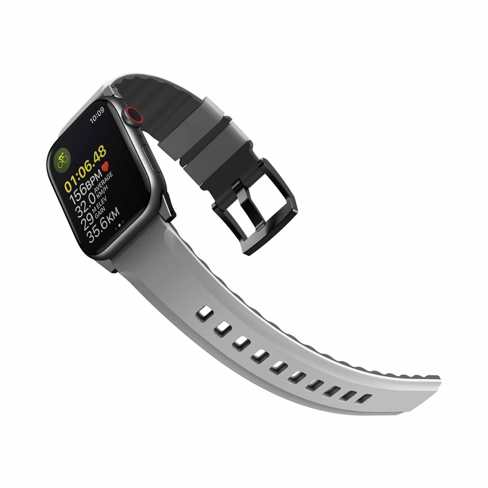 UNIQ Linus Airosoft Silicone Apple Watch Strap 49/45/44/42mm - Chalk Grey (grey) UNIQ-45MM-LINUSGRY-image 2