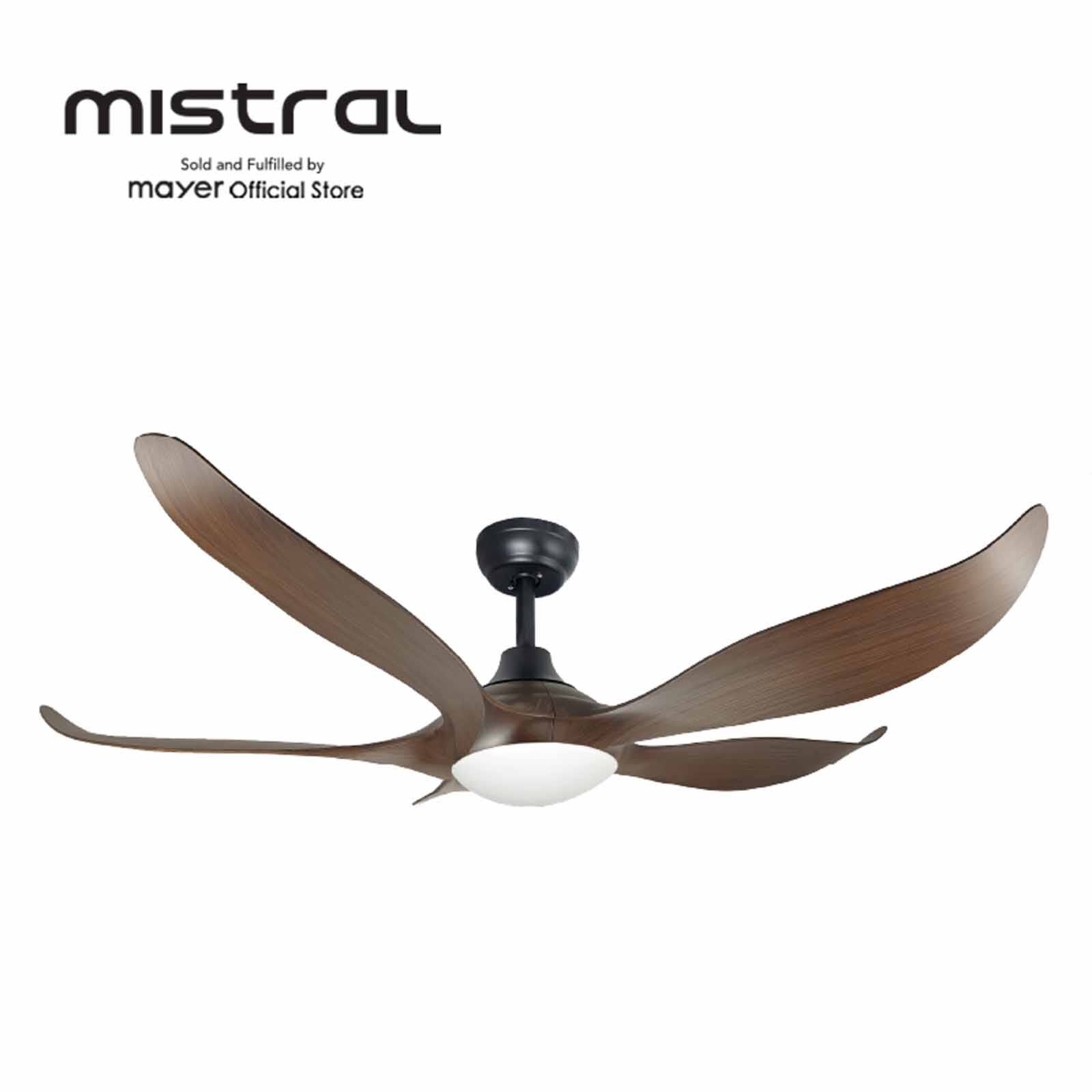MISTRAL 52 In Ceiling Fan -black/dark Wood TYPHOON 52-BK/DW-image 2