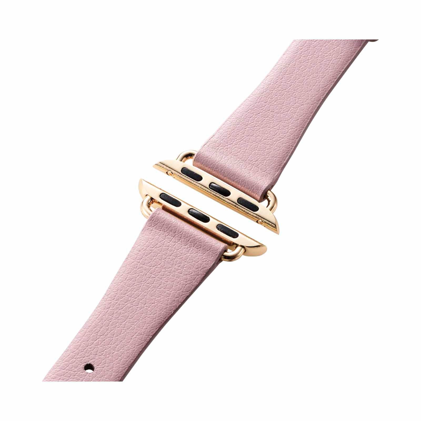ELECOM Slim Soft Leather Apple Watch Band 41/40/38mm (pink) AW-41BDLJPN-image 2