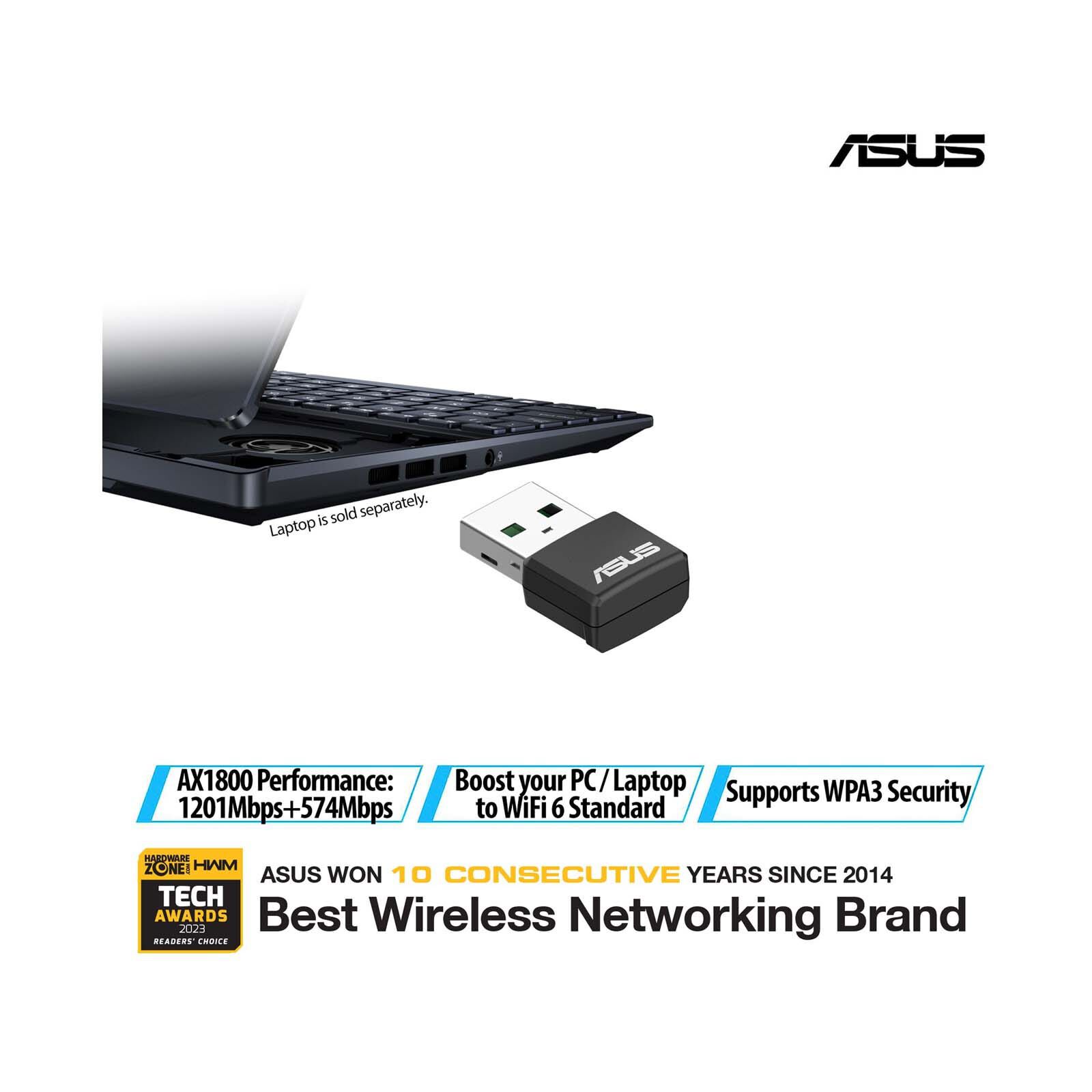 ASUS Ax1800 Dual-band Wifi Usb Wifi Adapter Nano USB-AX55 NANO-image null