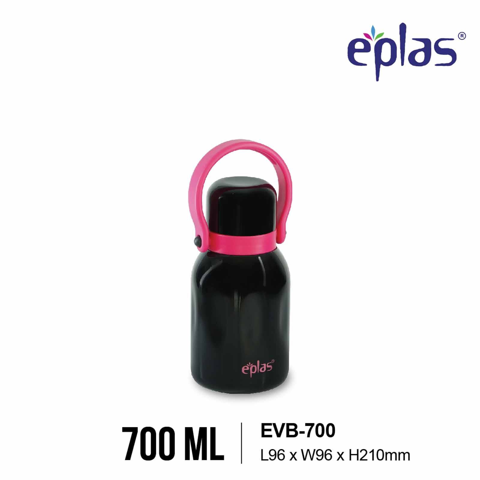EPLAS 316 Double-walled Stainless Steel One Touch Thermal Bottle With Handle (700ml) - Black/pink EVB-700-image 1