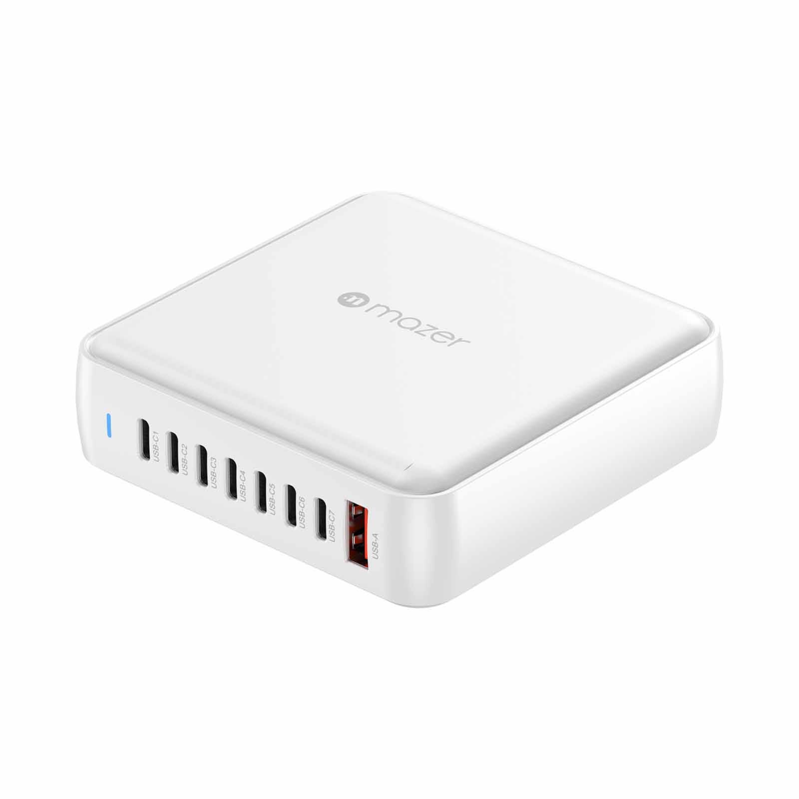 MAZER Ganprestige Uk Pd170w 8ports (7c1a) Desktop Charger With 1.5m Power Cable-white M-D170W-V5-WH-image 3
