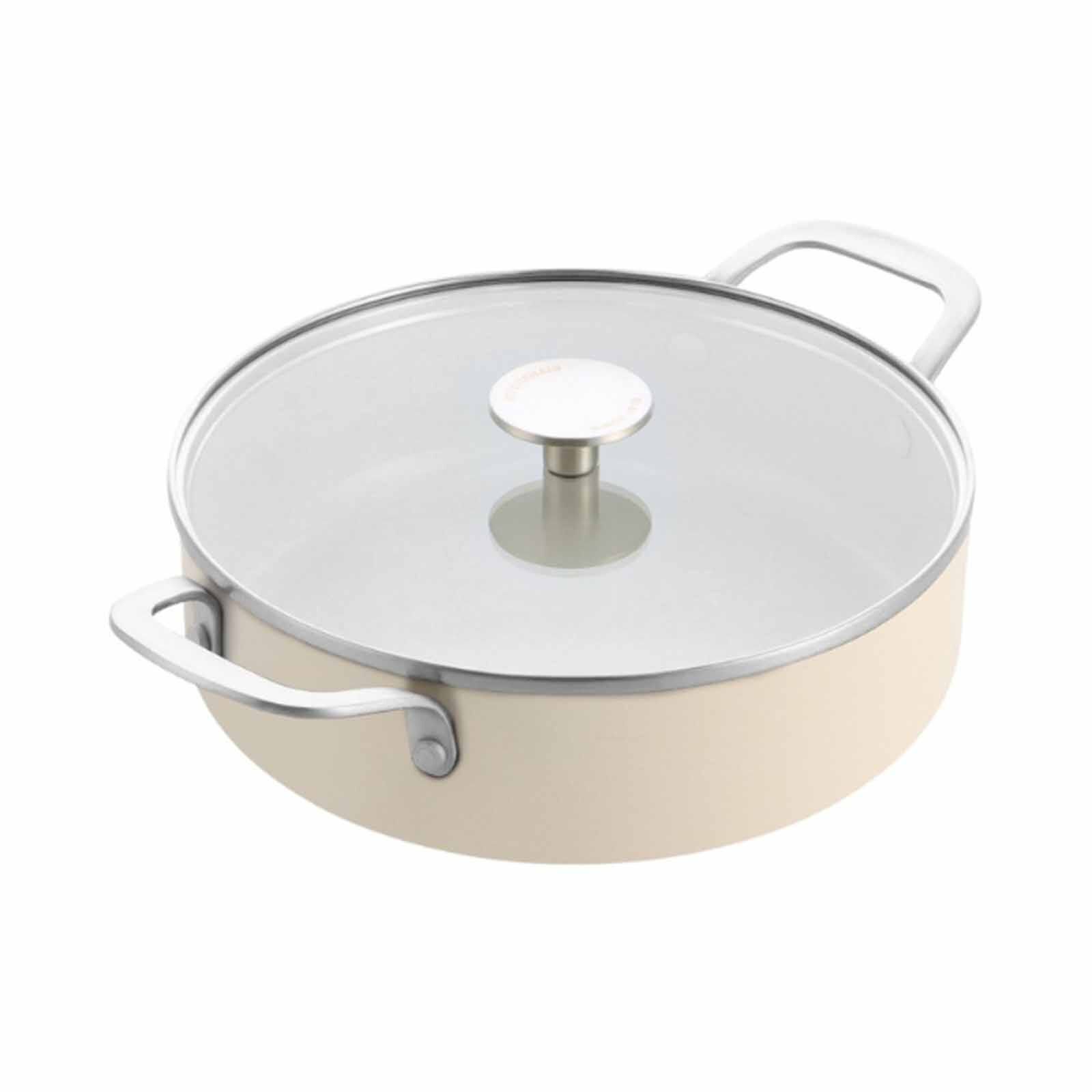 KITCHENAID Aluminium 24cm Covered Skillet - Almond Cream KAAM081284