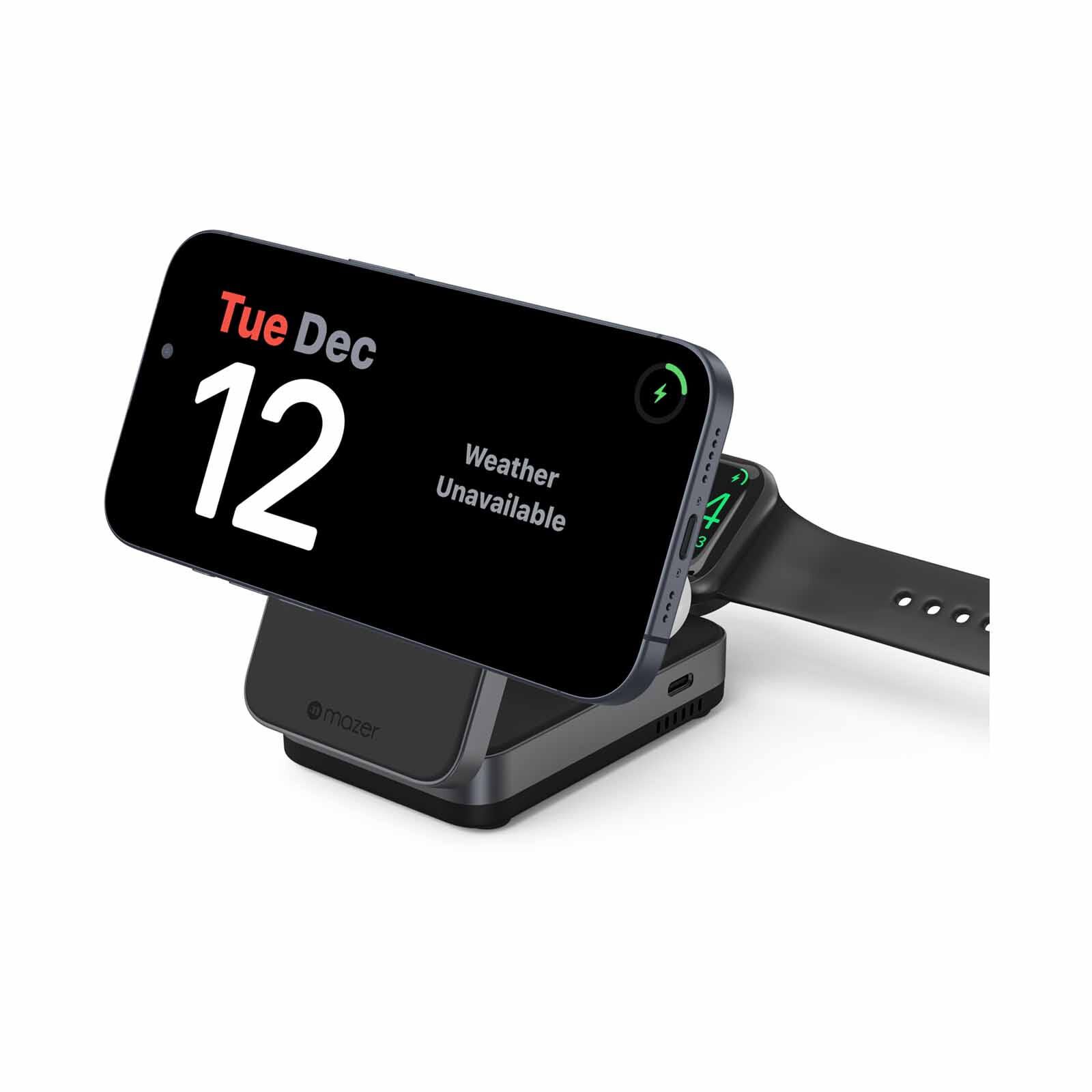 MAZER Qi2 Certified 23w Foldable 3in1 Wireless Charger - Black M-QI2-MAGFOLD05-BK-image 7