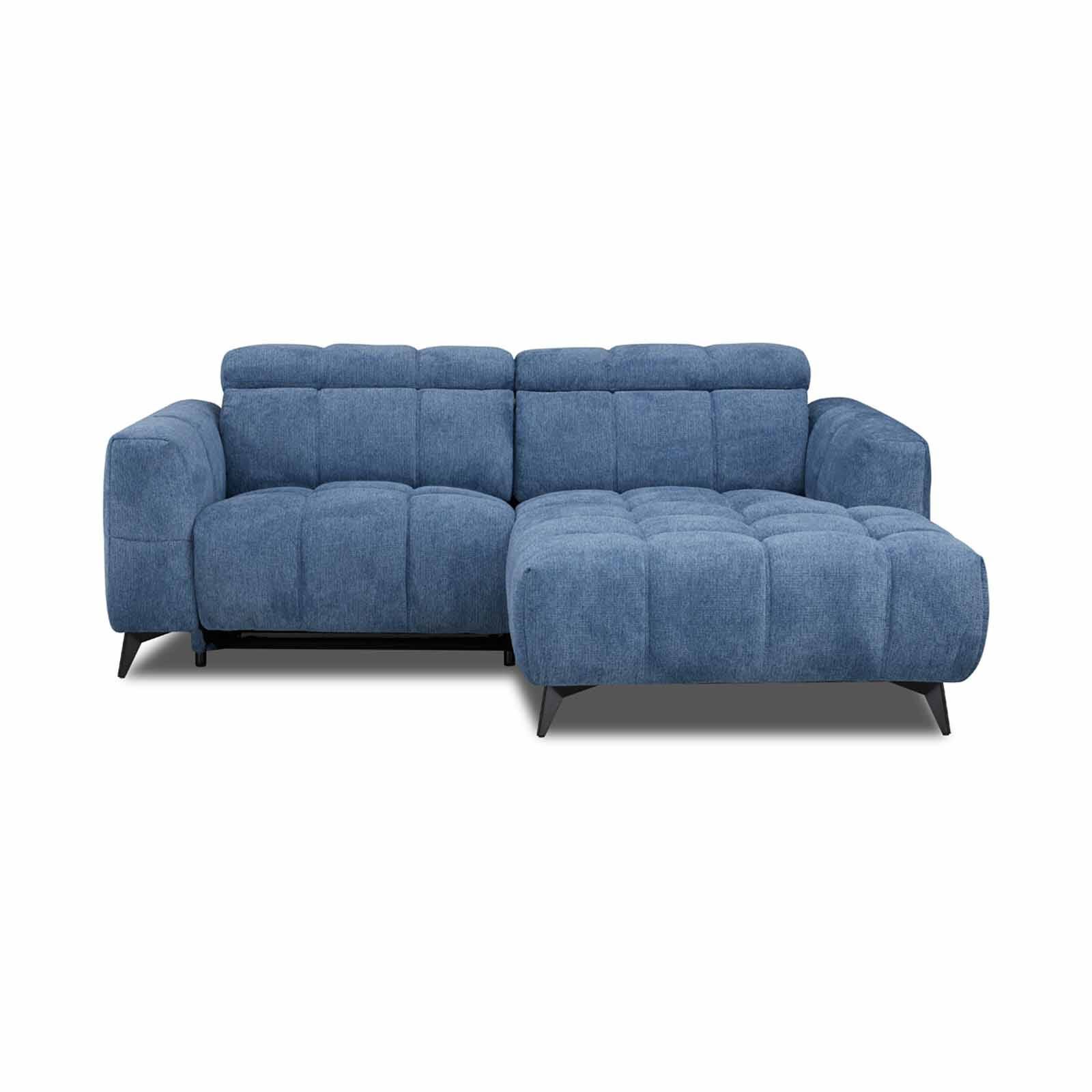 MUZE L Shaped Recliner (fab) Right Cat A Blue Fabric Sofa ANJA