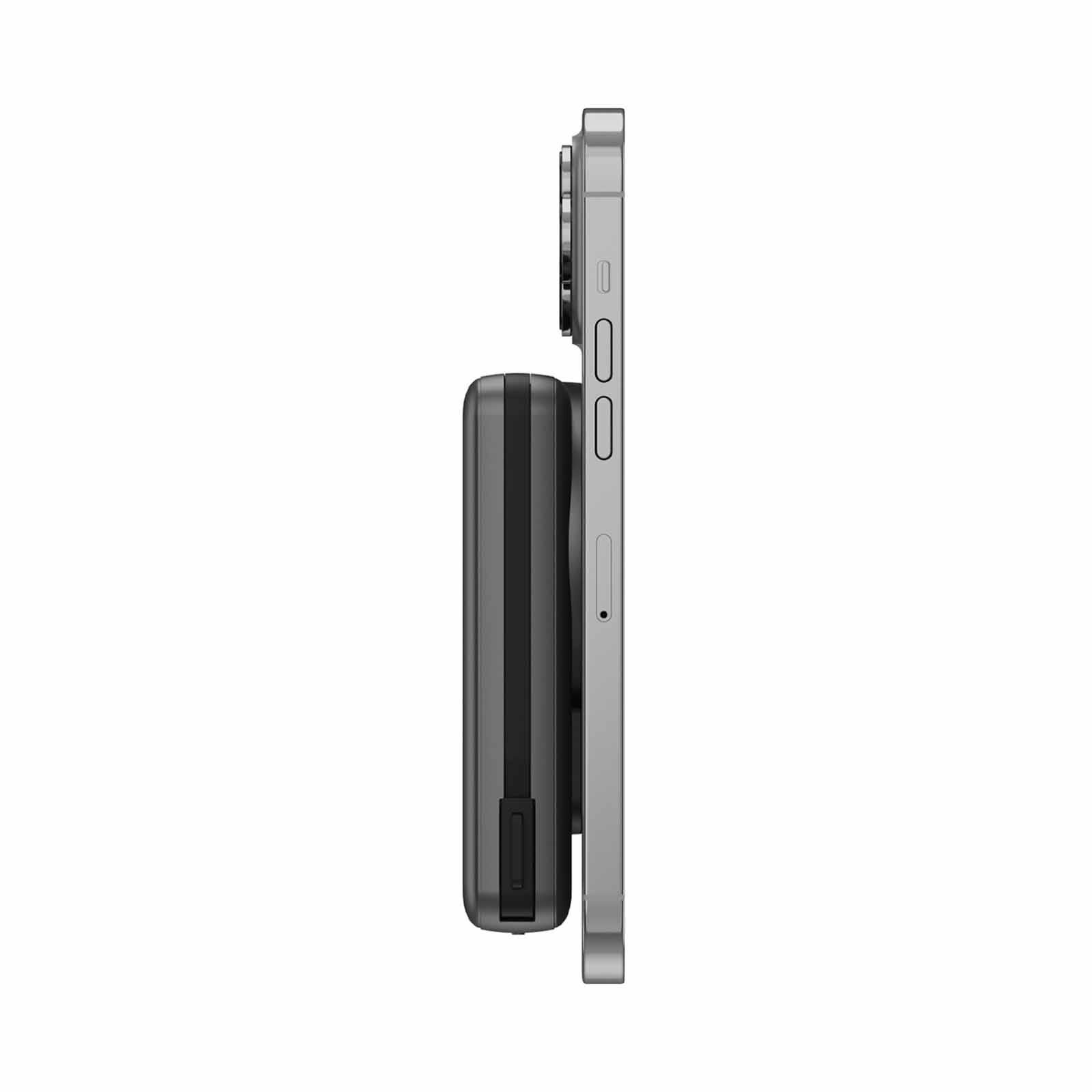 ENERGEA Magpac Pro Plus, 10000mah Magsafe Compatible Qi2 Power Bank With Built-in Cable And Stand - Gunmetal MP-PROPLUS-GUN-image 4