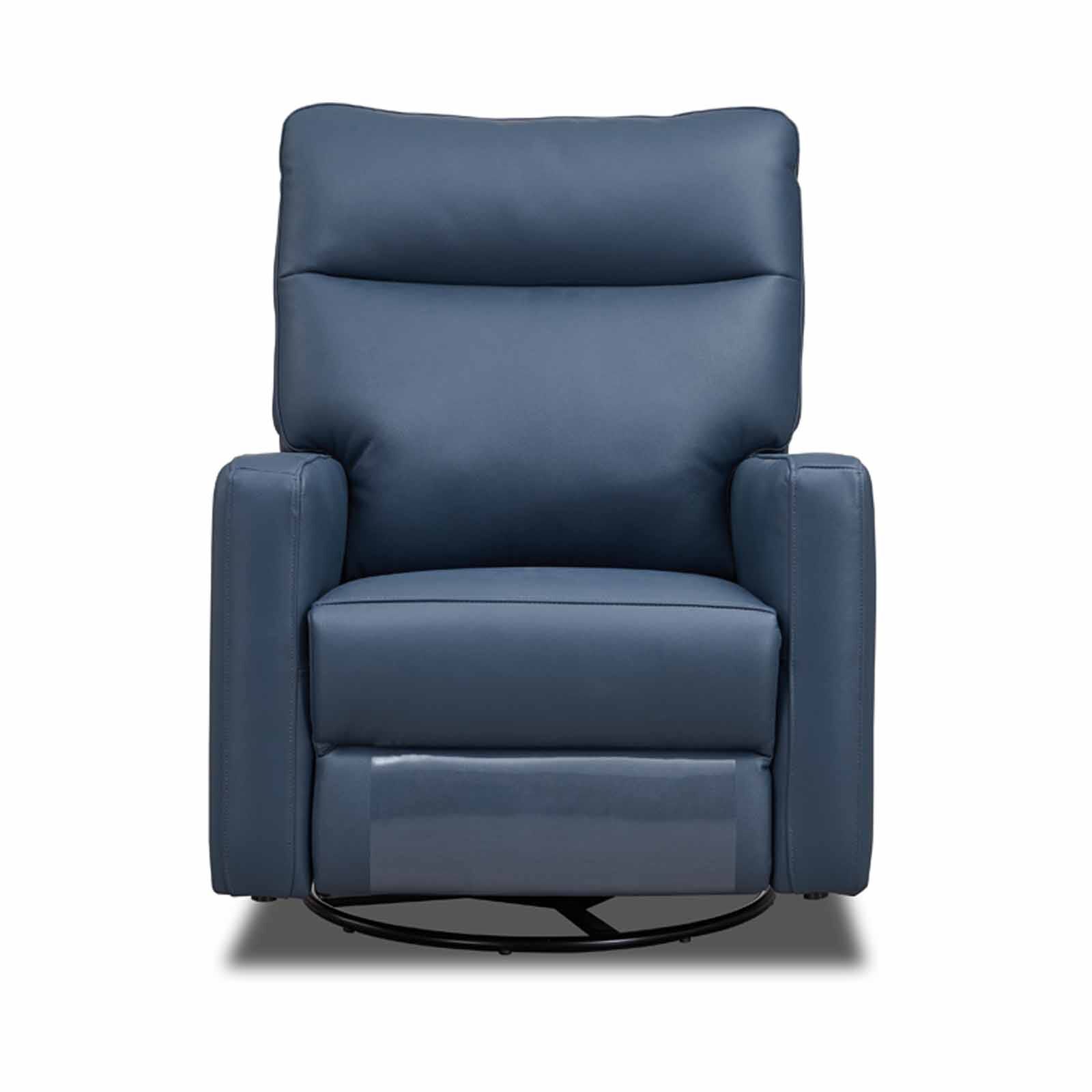 GERBRSI 1r Rocker (hl) Blue Half Leather Sofa TOSCA
