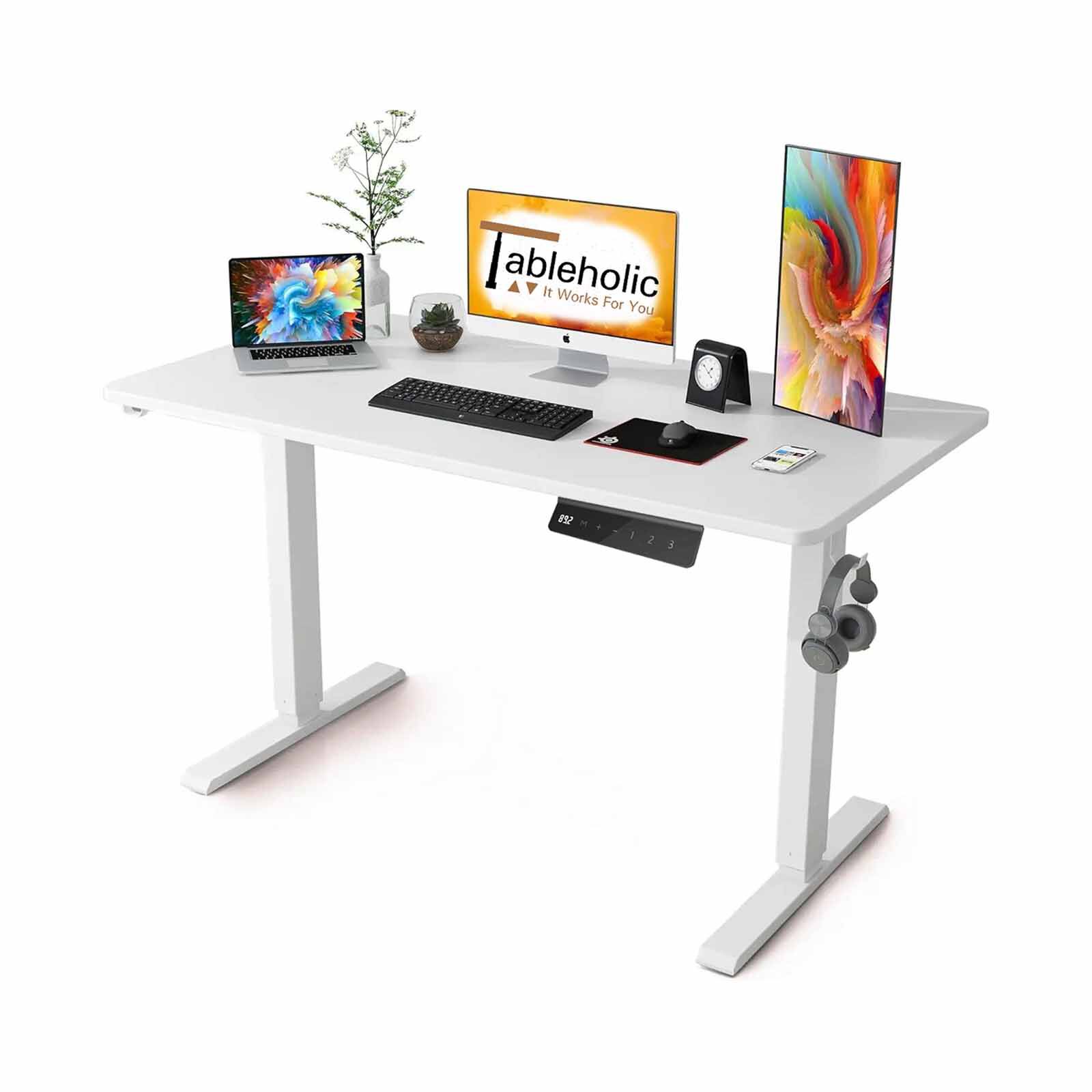 TABLEHOLIC Single Motor Desk (white) - 120x60cm COMPACT-image 1