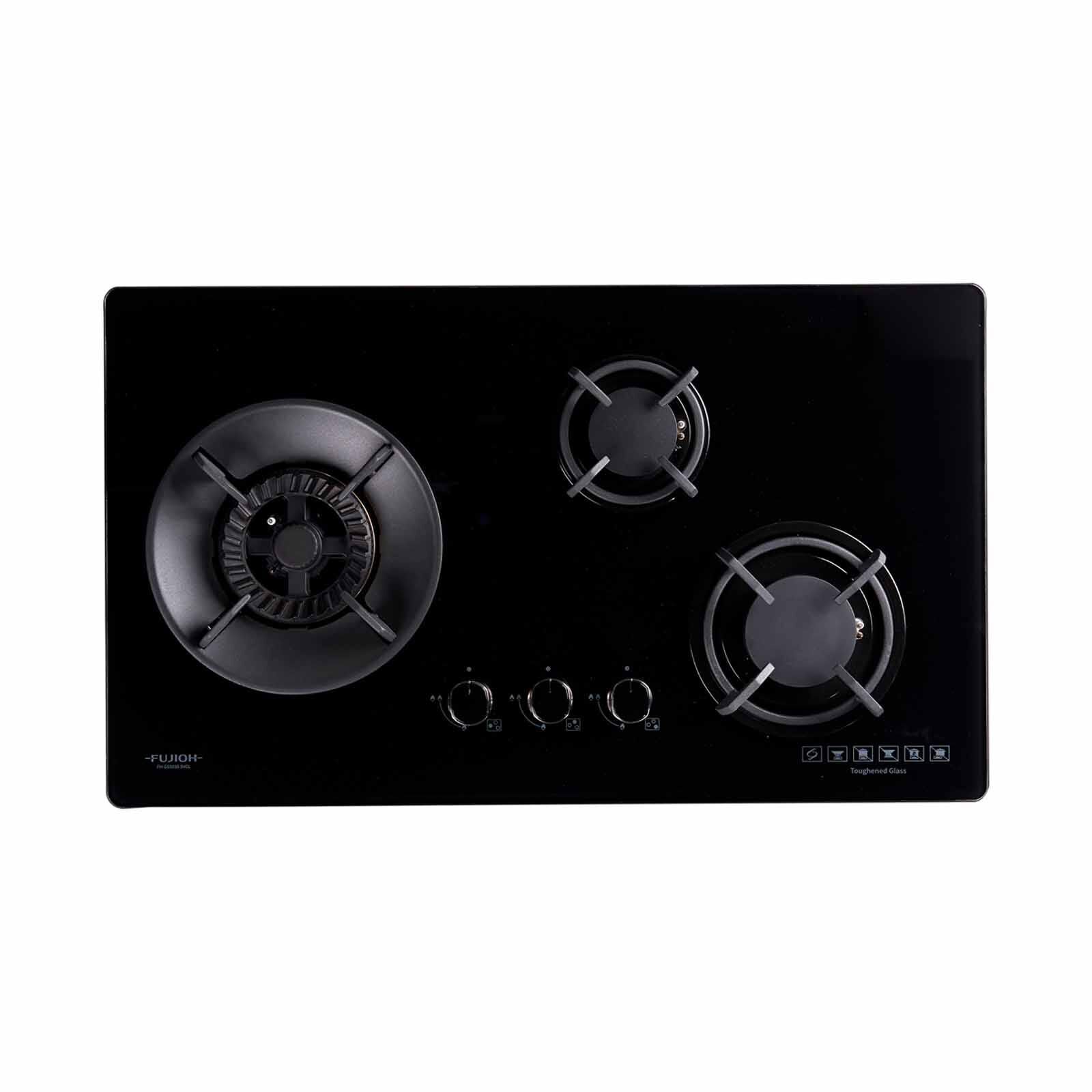 FUJIOH 78cm 3 Burners Gas Hob (tg) - Glass (exclude Installation) FH-GS5035 SVGL TG
