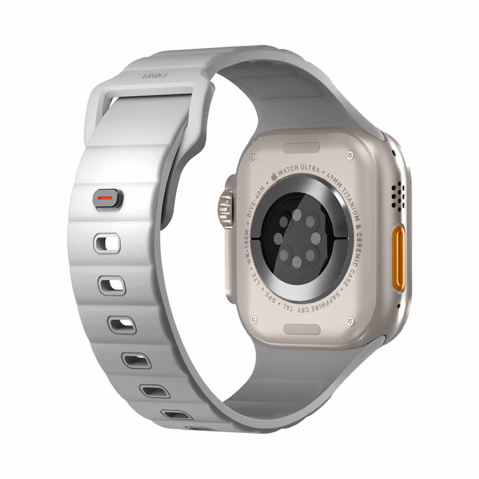 UNIQ Stride Fkm Rubber Apple Watch Strap 49/45/44/42mm - Chalk Grey (grey) UNIQ-49MM-STRIGRY-image 3