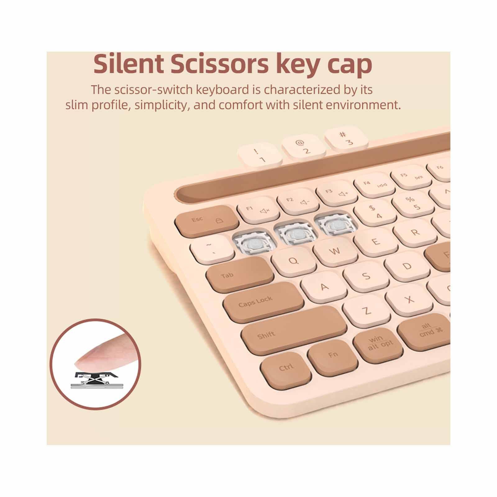 MICROPACK Lifestyle 2.4g+bluetooth Wireless Keyboard And Mouse Combo - Cream KM-238W-EN-CR-image 5