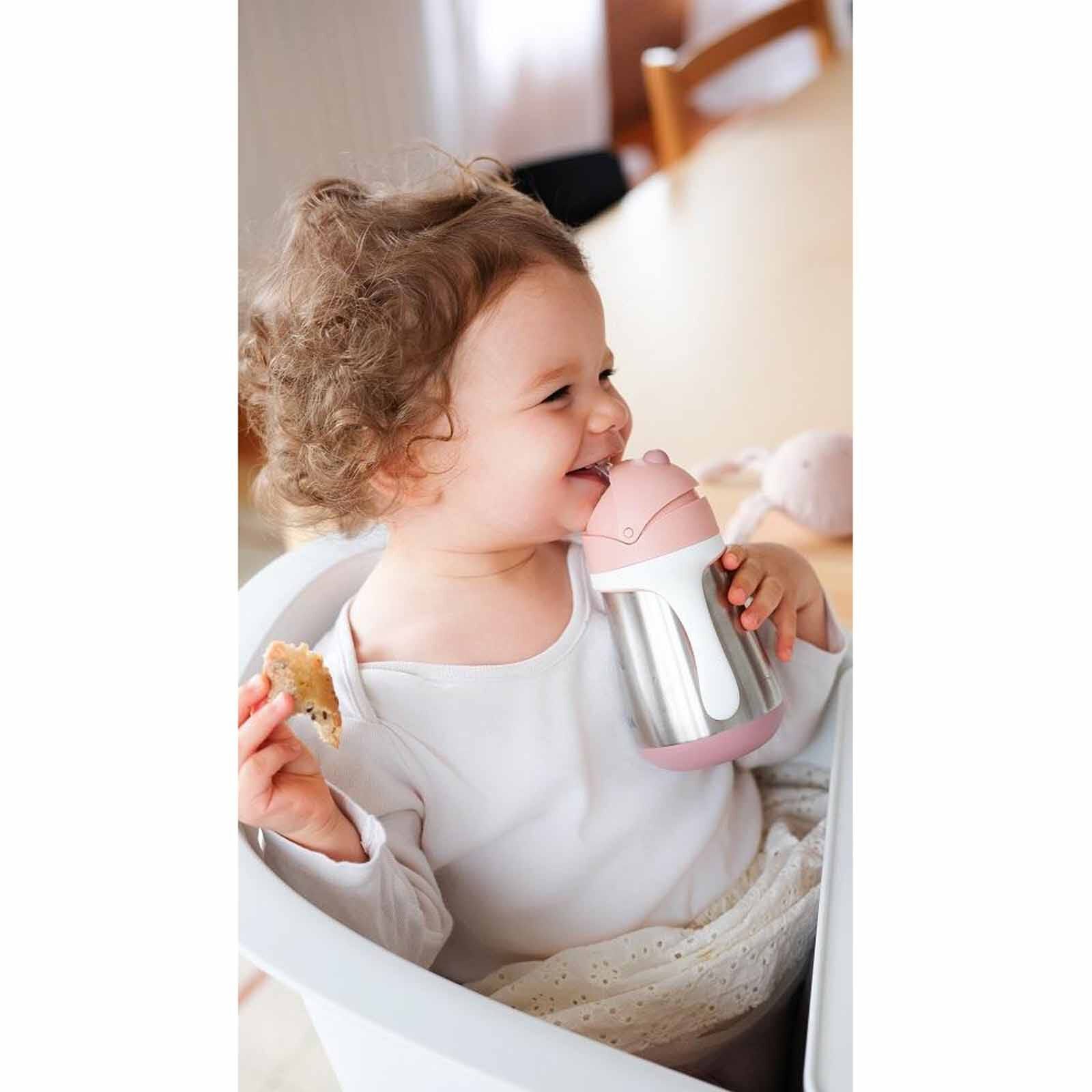 BEABA Straw Cup 250ml - Vintage Pink (online) STAINLESS STEEL-image 2