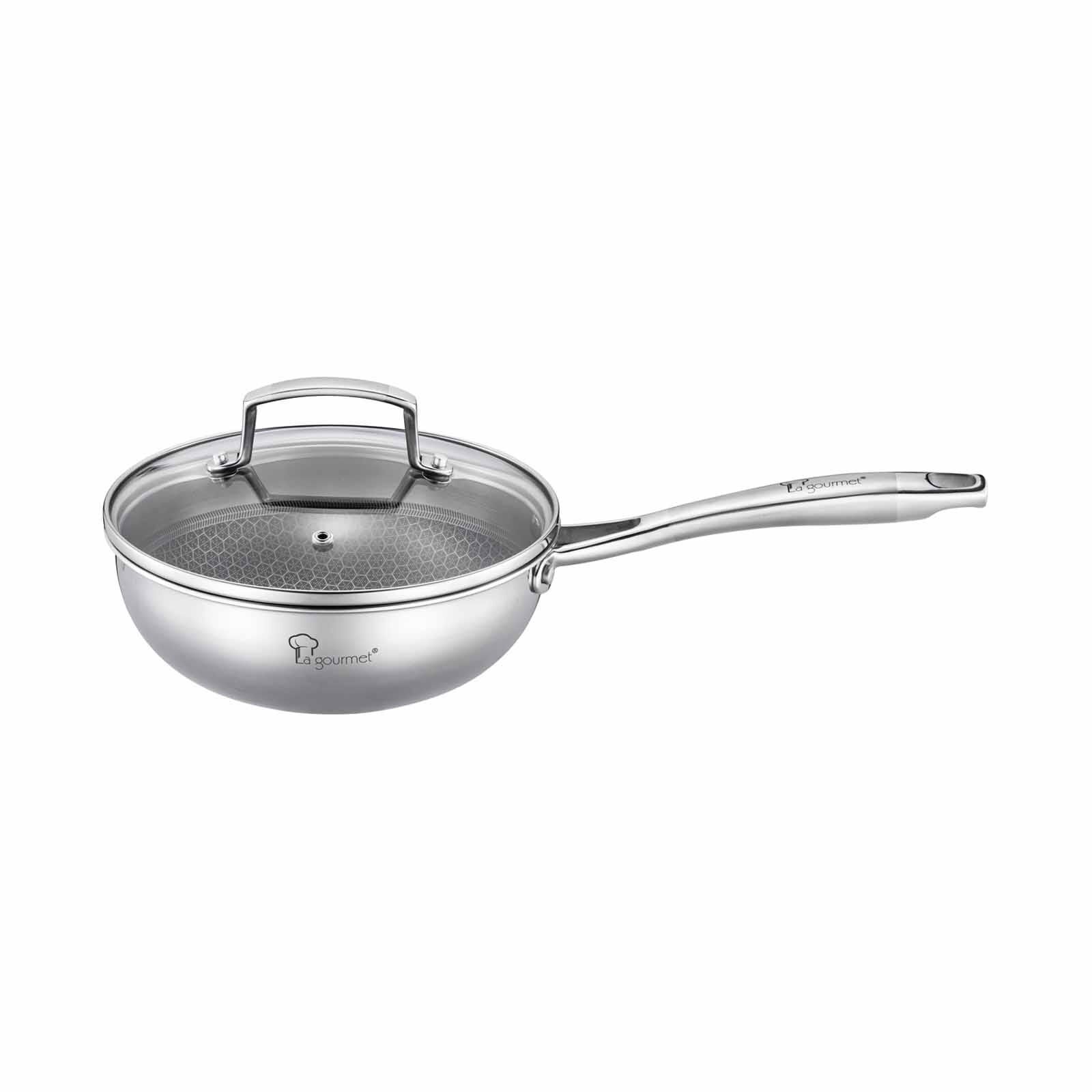 LA GOURMET Galactic Honeycomb 20cm Wok With Glass Lid (induction) LGGC417732