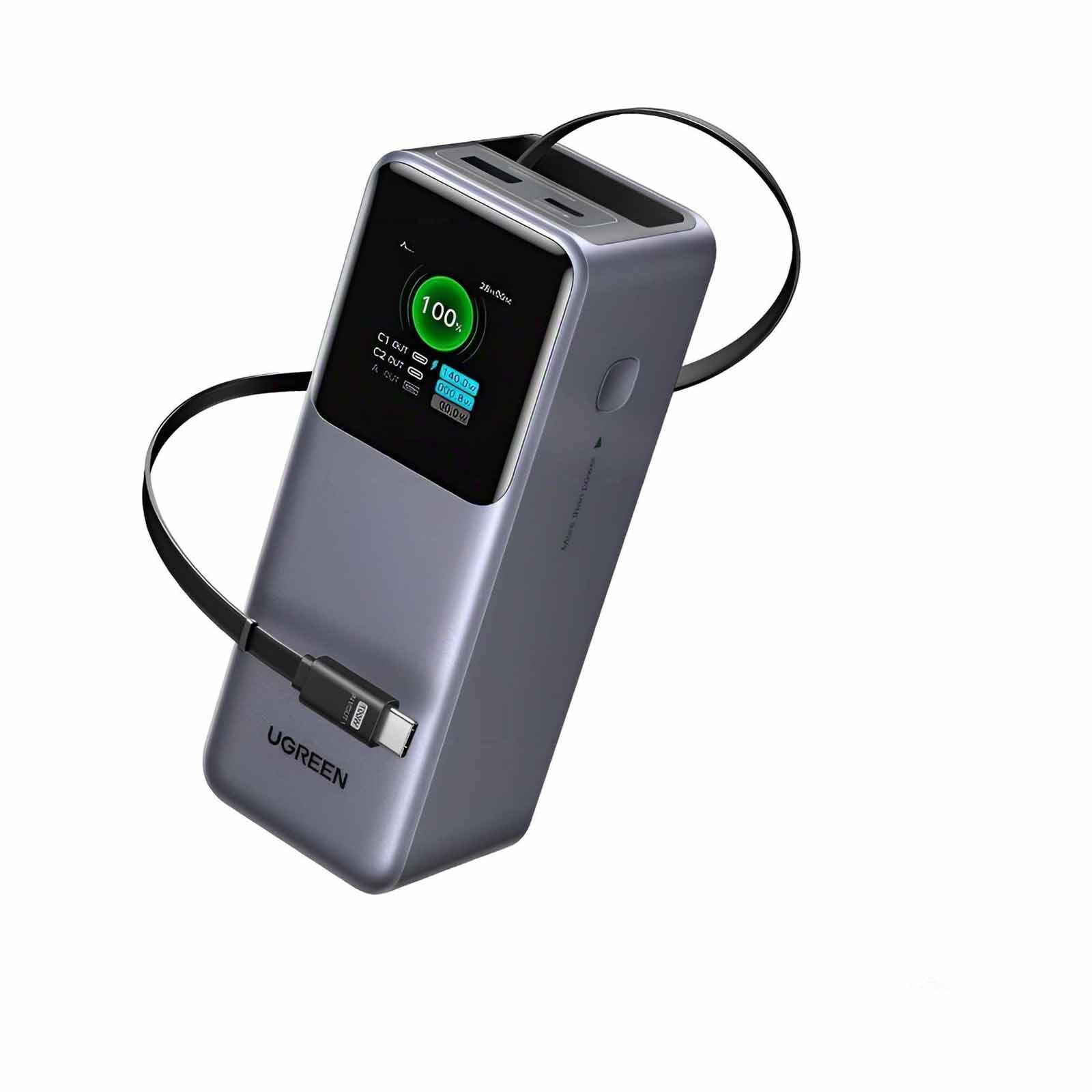 UGREEN 20000mah 165w Pd Powerbank With Retractable Cable And Ccc 95670B-image 2