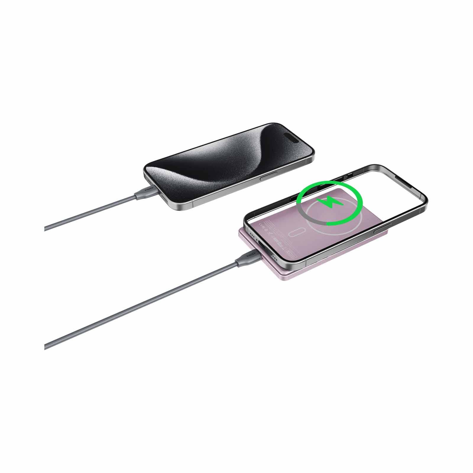 MAZER Qi2 Compatible 15w 5000mah, Usb-c Pd20w, Ultra Slim Power Bank-pink M-MAGAIR19-PK-image 3