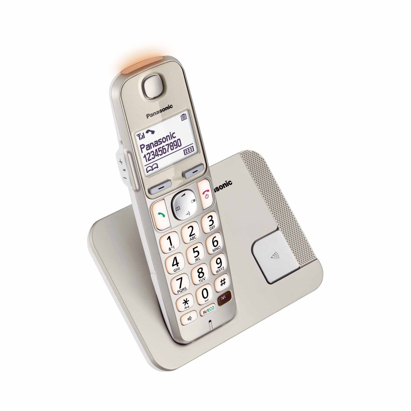 PANASONIC Single Dect Phone Amber Backlit Display(silver) KX-TGE210CXN-image 3