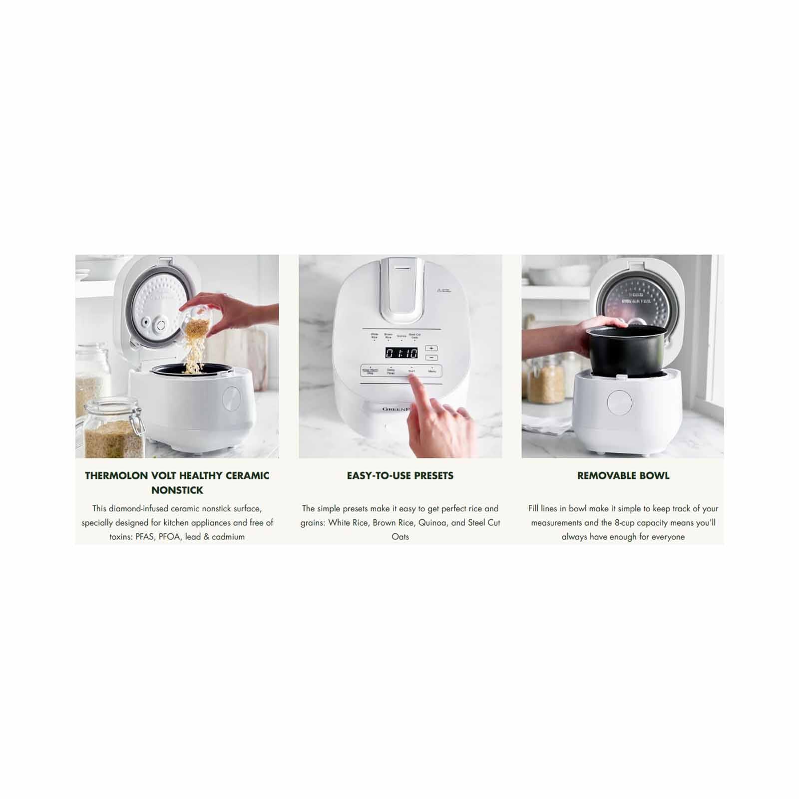 GREENPAN Bistro Collection Rice & Grains Cooker - White GPRC046245-image 14