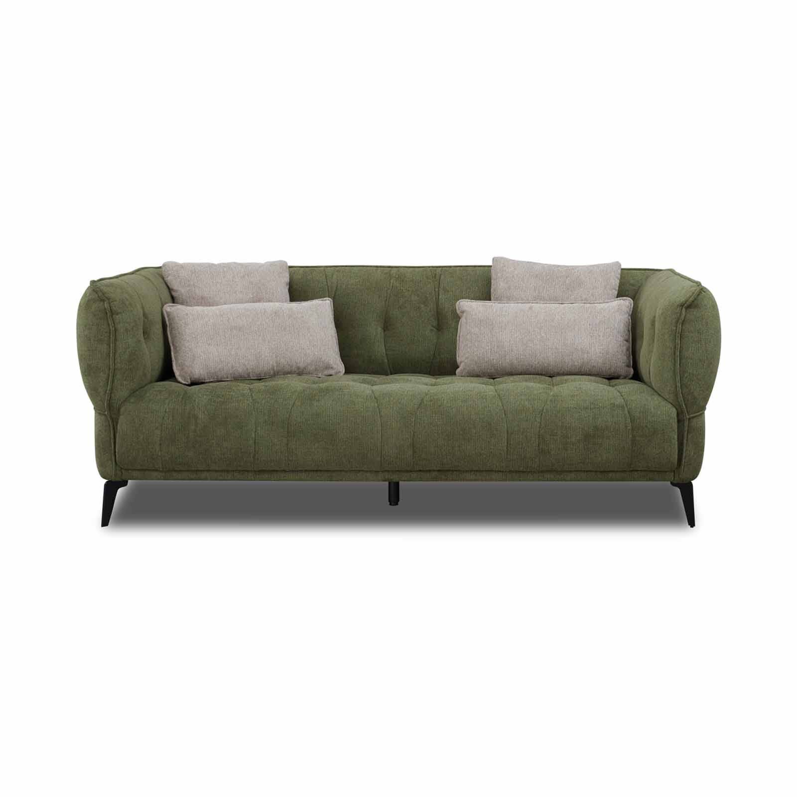 MUZE 3 Seater (fab) Cat A Green Fabric Sofa MILA