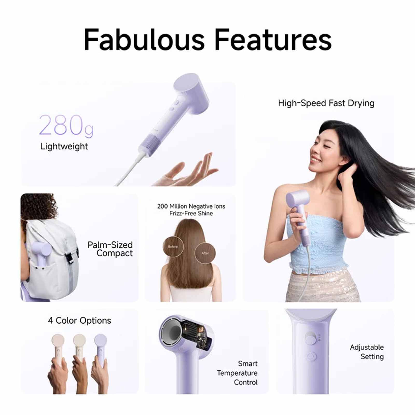 LAIFEN Air High-speed Hair Dryer - Purple AIR - PURPLE-image 4