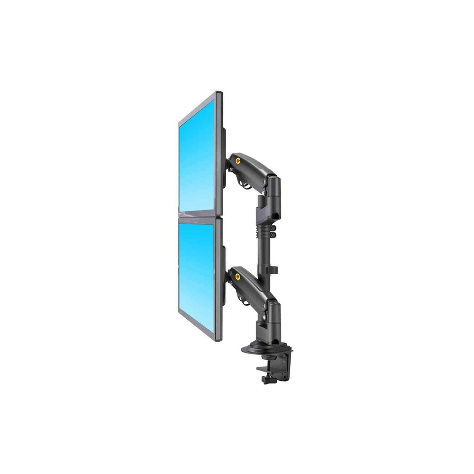 NORTHBAYOU Monitor Arm Bracket (dual) Fit 17in - 27in Hold 2 - 9 Kg H180 MATTE CHARCOAL-image 3