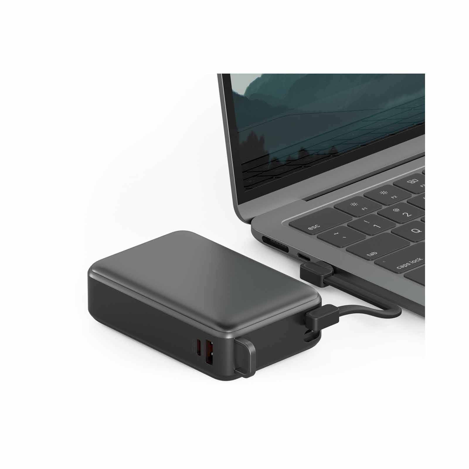 ENERGEA Compac Ultra 67, 20000mah Powerbank With Built In Usb-c Cable Pd67w - Gun CP67-20K-GUN-image 5