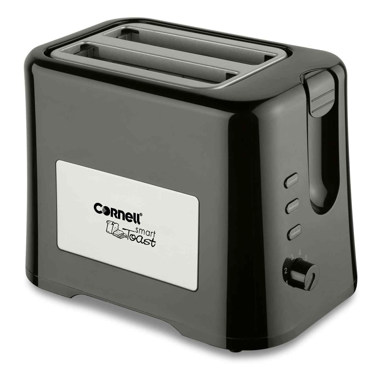 CORNELL Pop-up Toaster With Cover - Black CTEDC2000BK-image 1
