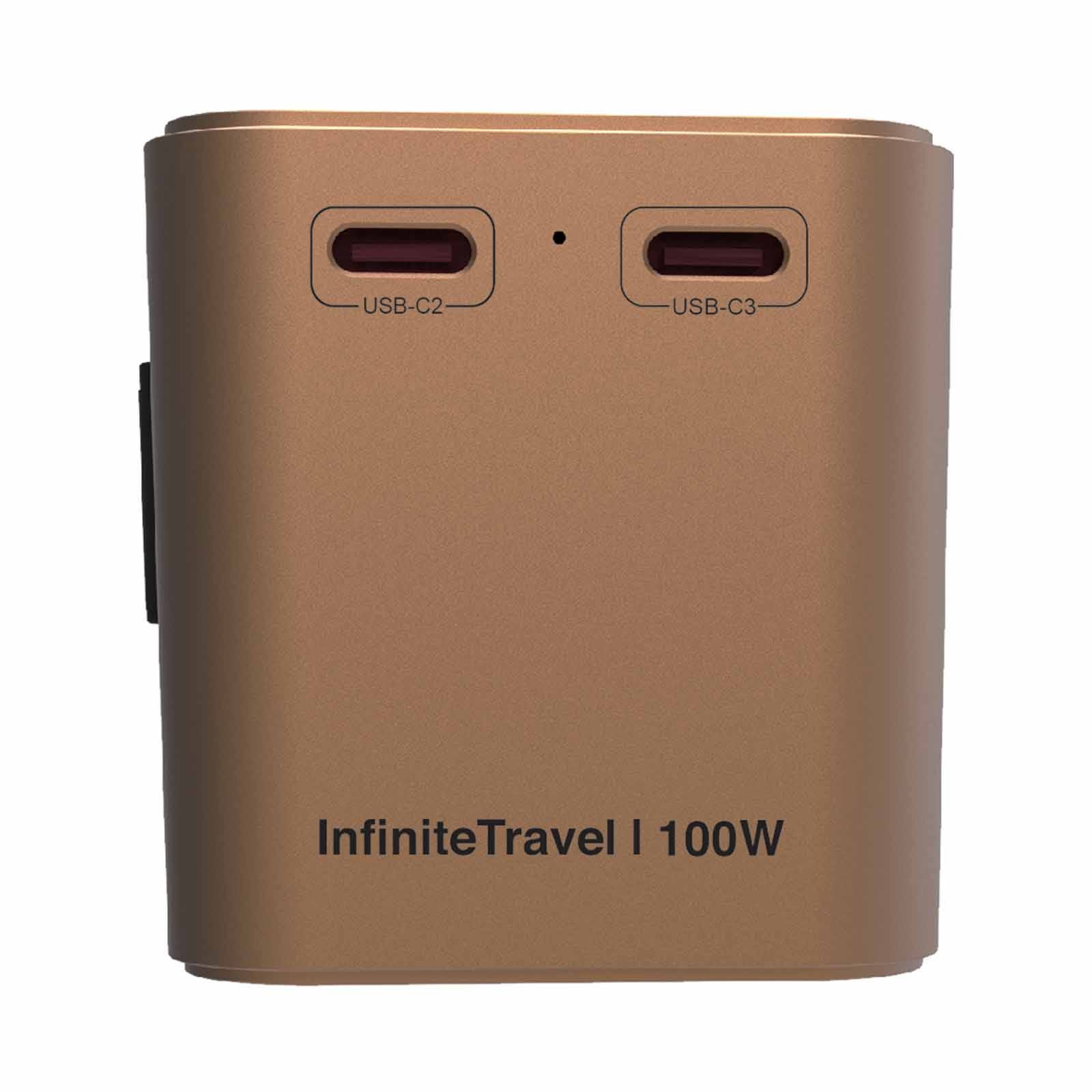 MAZER Infinitetravel Link Gan Pd100w 2c1a With 1xbuilt-in Usb-c Cable+1xsocket World Travel Charger-desert M-IFTRAVEL380-DT-image 4