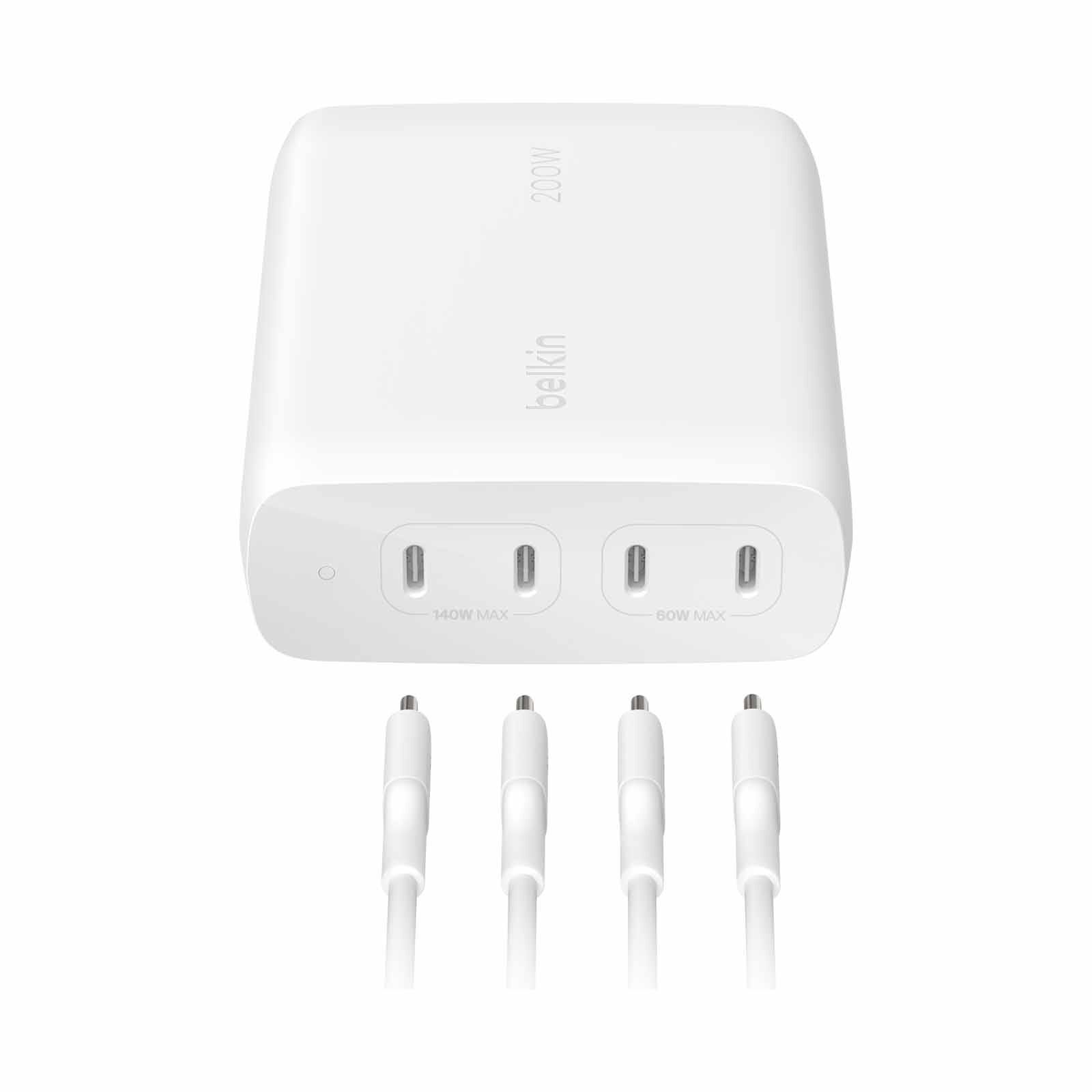 BELKIN 200w Usb-c Charger, Gan, 4-port WCH015MYWH-image 3
