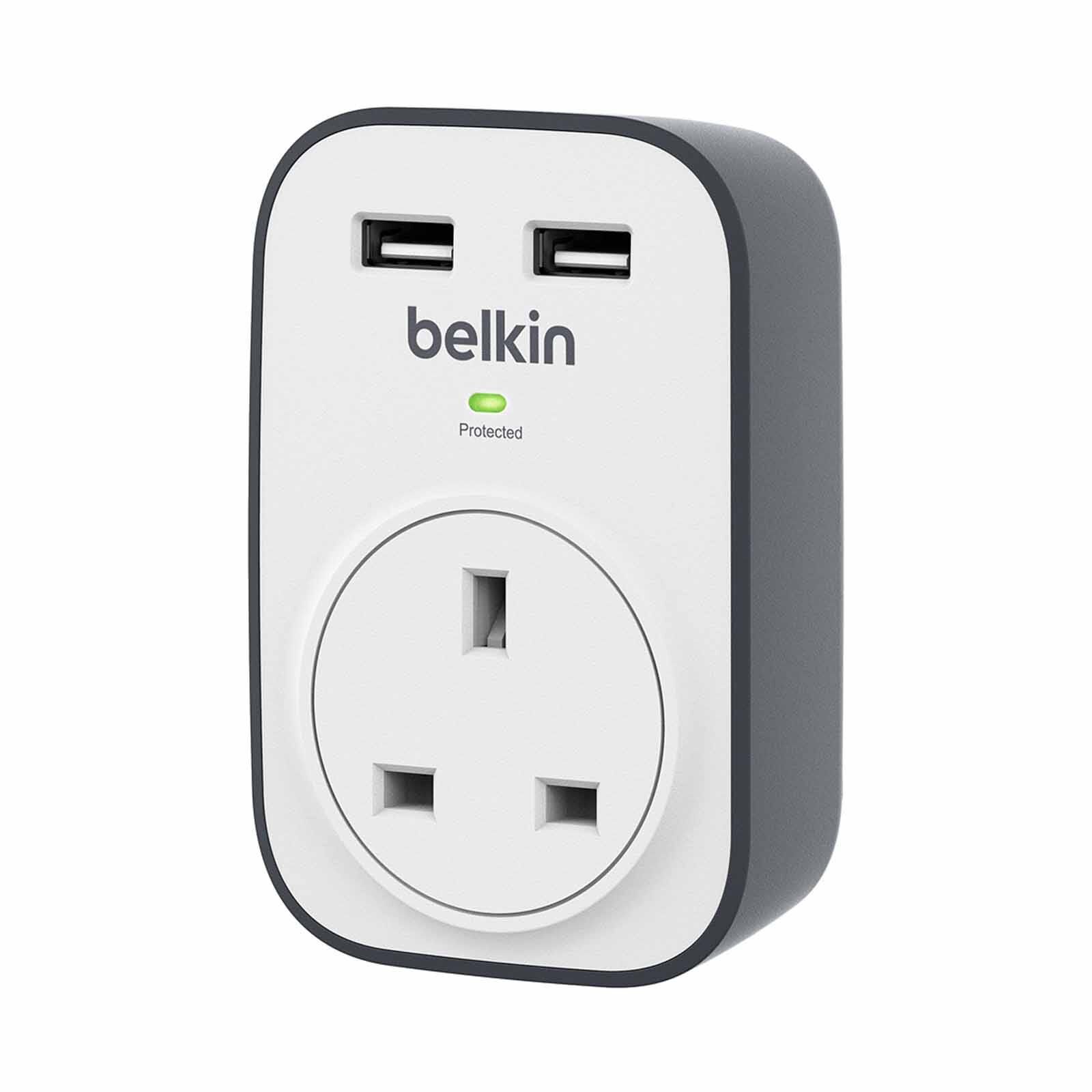 BELKIN Surgecube 1 Outlet Surge Protector With 2 Usb Ports BSV103SA-image 1