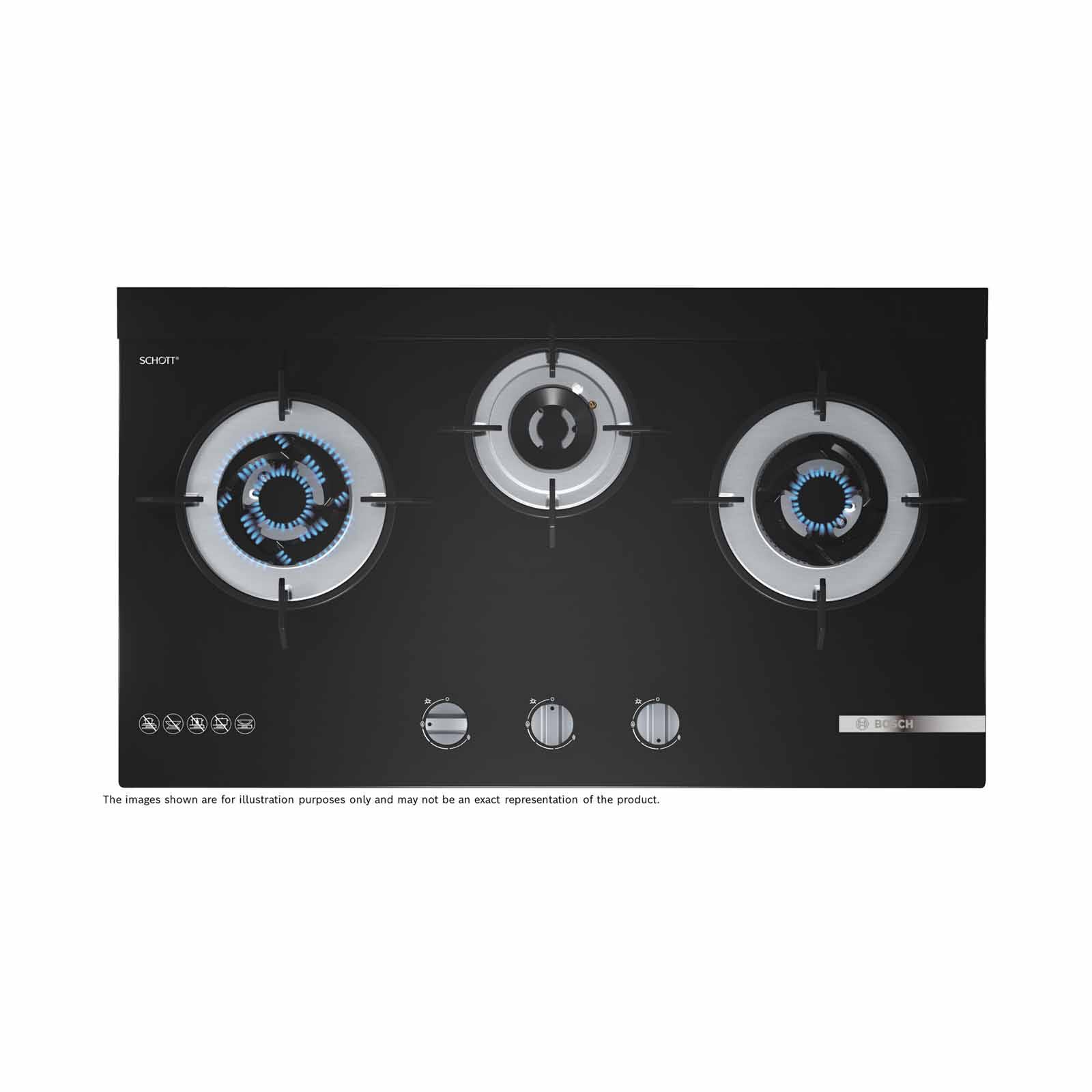BOSCH 3 Burner Temperglass Gas Hob 78cm Tg (exclude Installation) PMD83D31AF