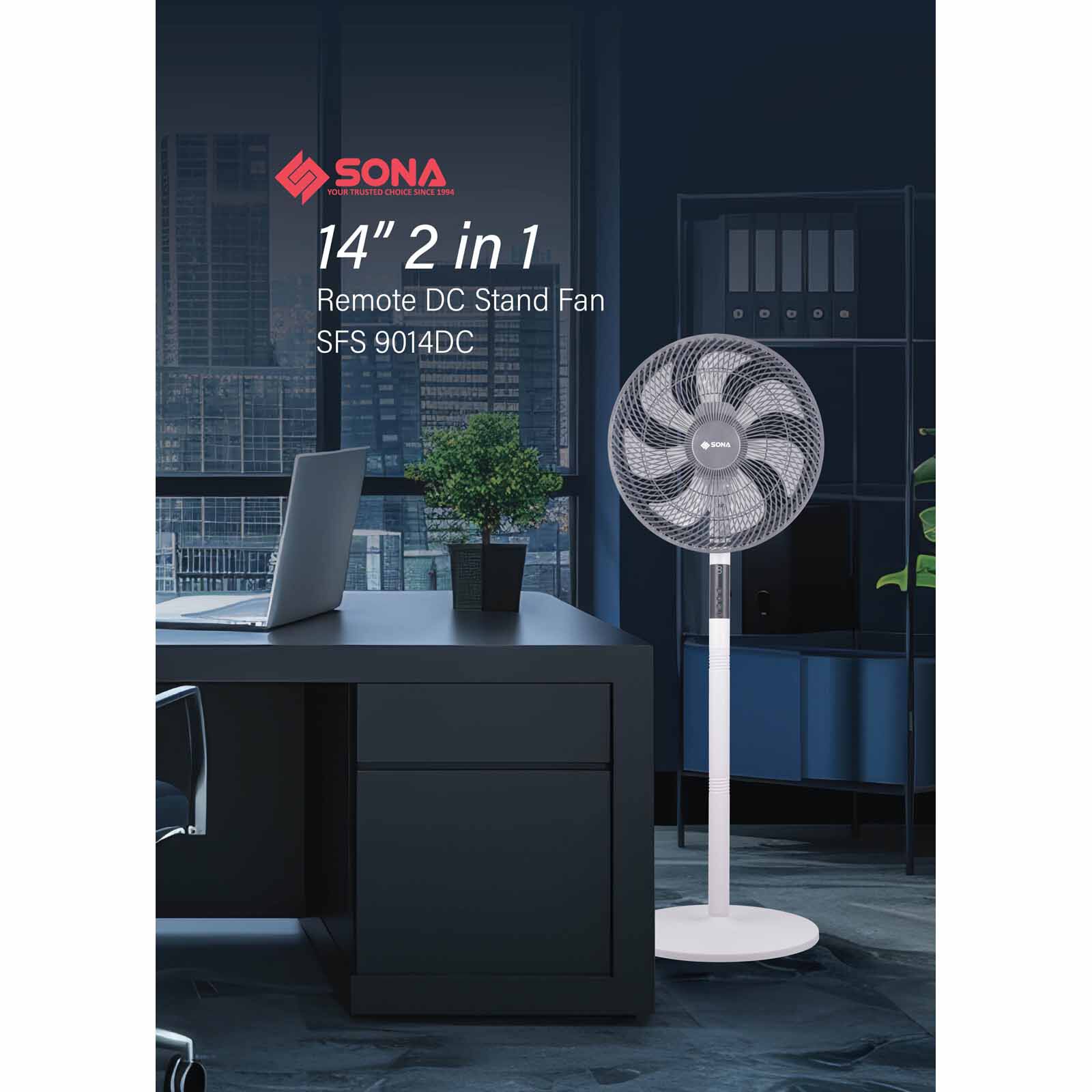 SONA 14 In Dc Stand Fan (2 In 1) With Remote Control SFS9014DC-image 5