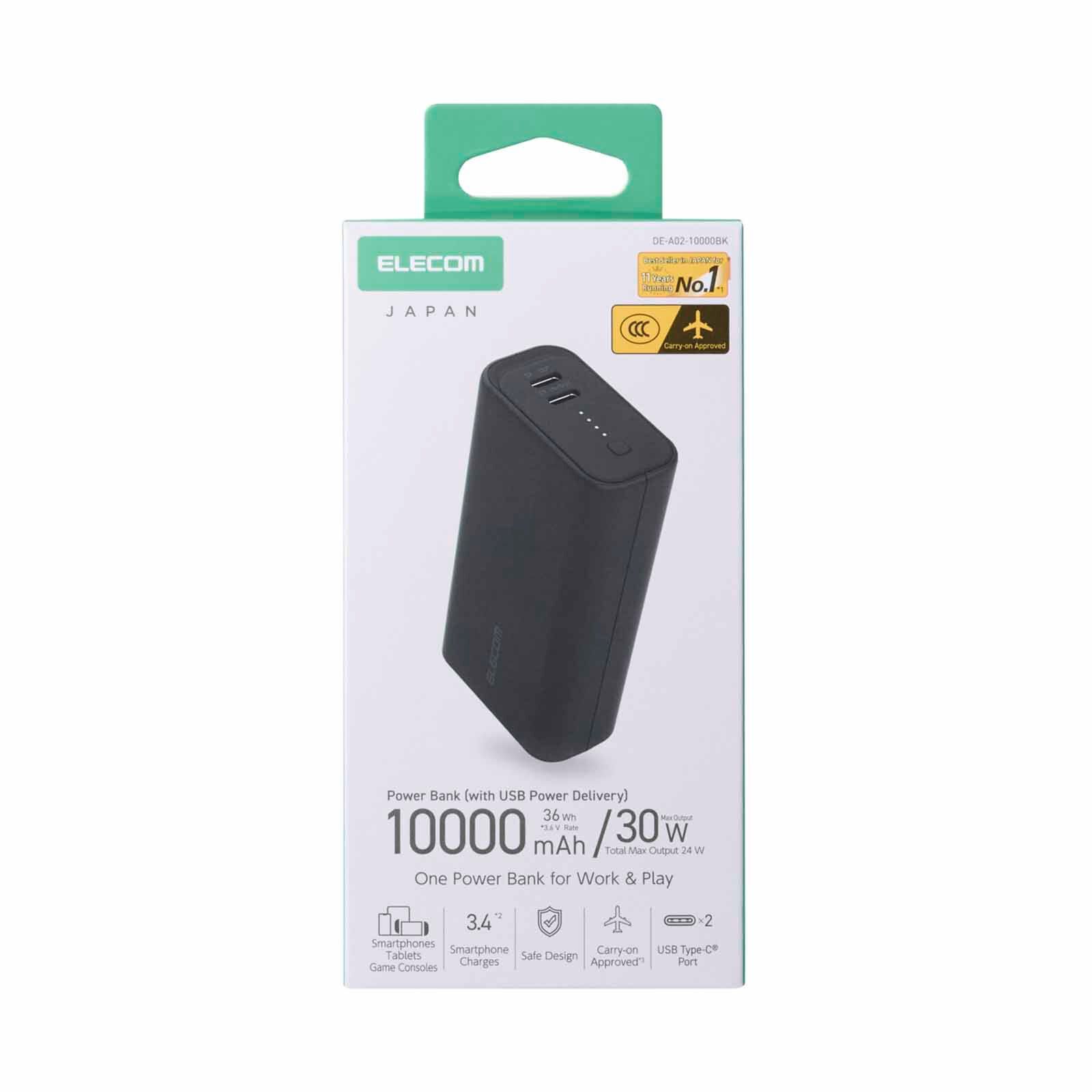 ELECOM Ccc Power Bank 10000mah 30w 2c DE-A02-10000BK-image 7