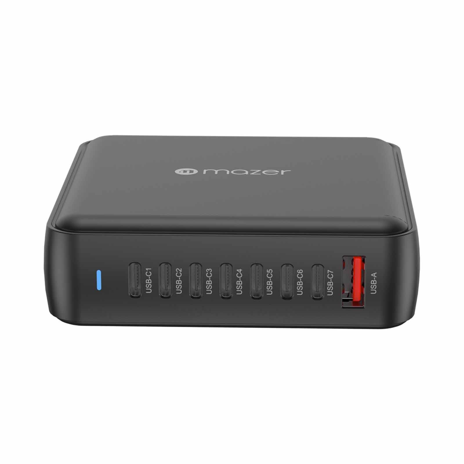 MAZER Ganprestige Uk Pd170w 8ports (7c1a) Desktop Charger With 1.5m Power Cable-black M-D170W-V5-BK-image 1