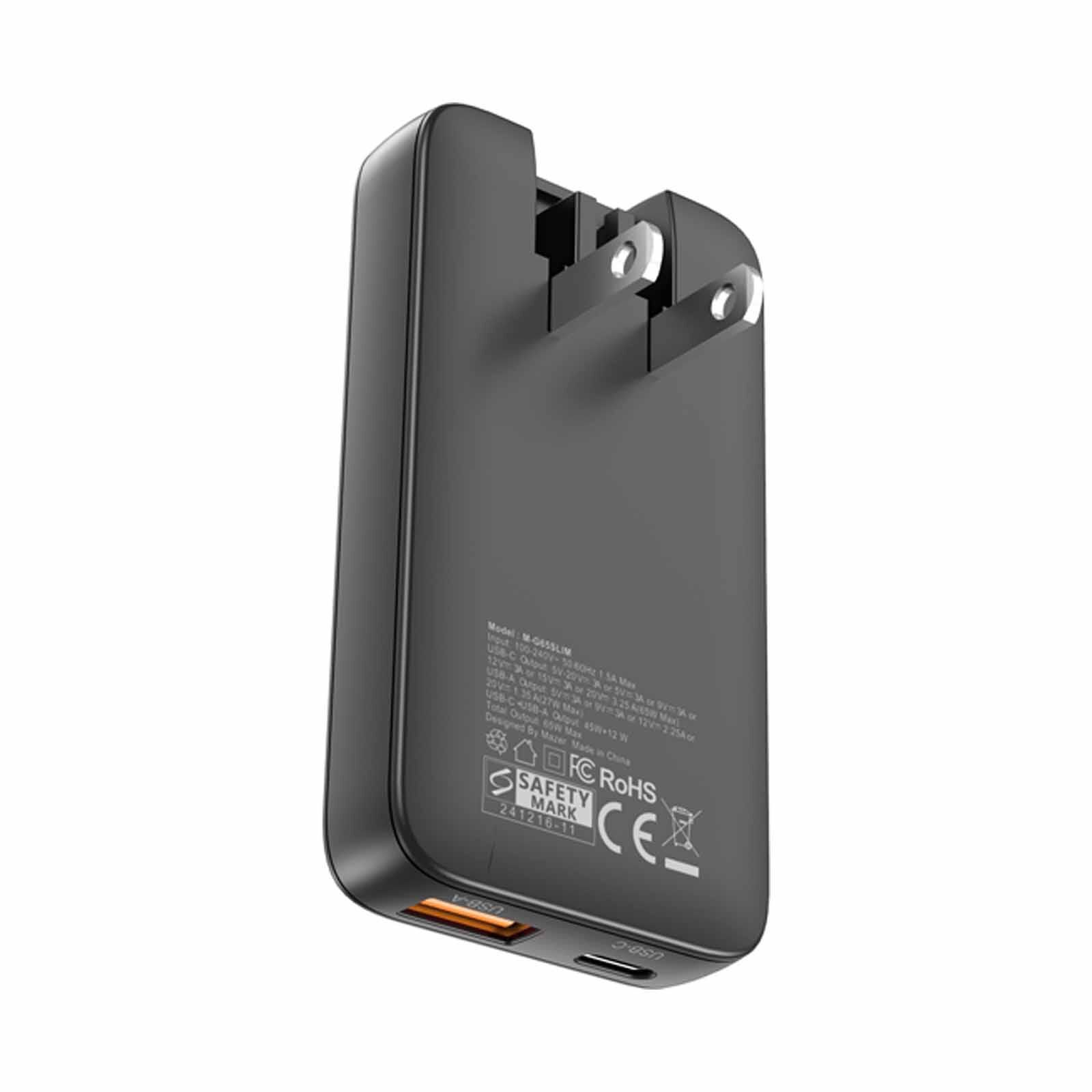 MAZER Prestigegan Pd65w 1c1a With Travel Plugs - Black M-G65SLIM-BK-image 8