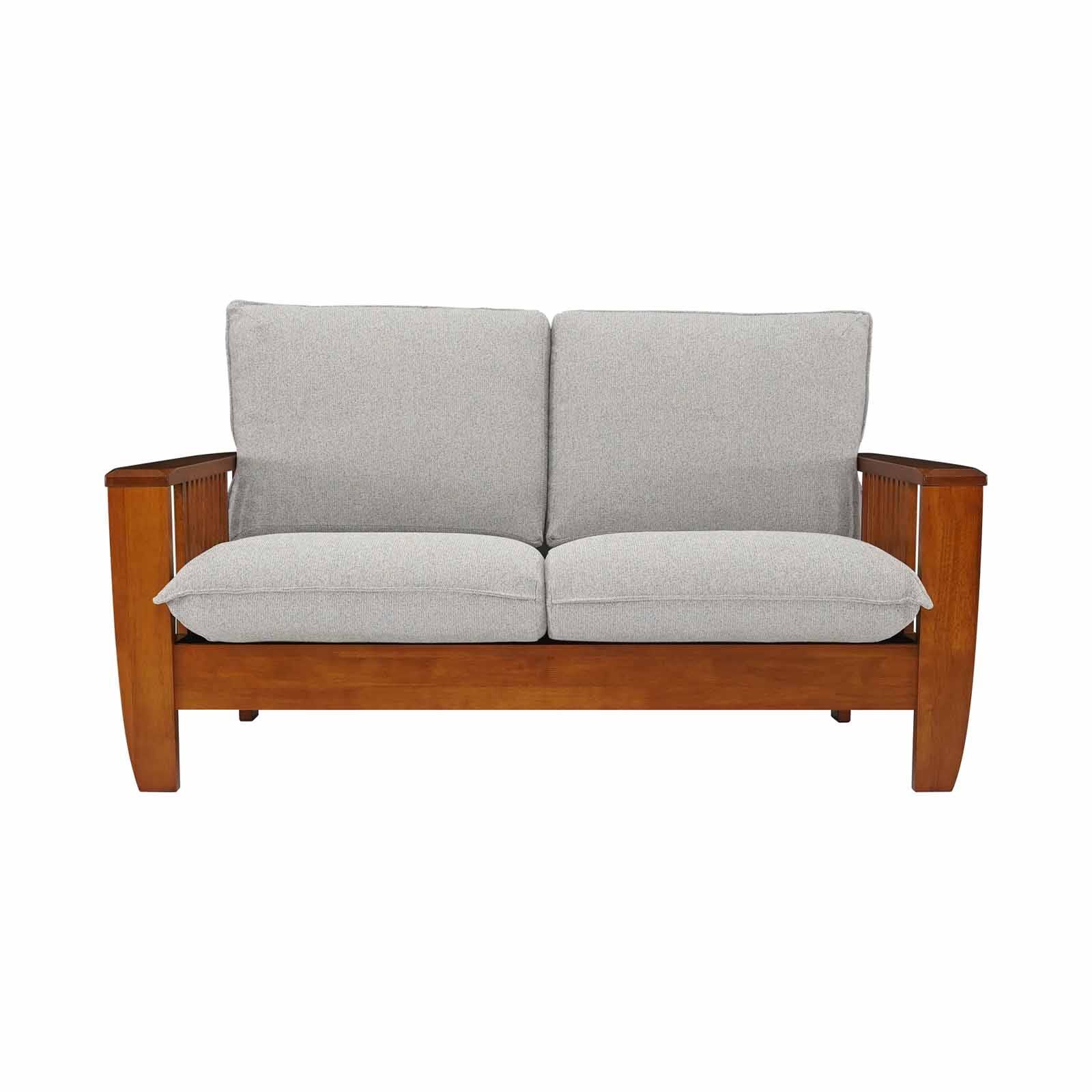 2 Seater Sofa (fab) Silver Fabric Sofa NEW KAMIYAH-image 1