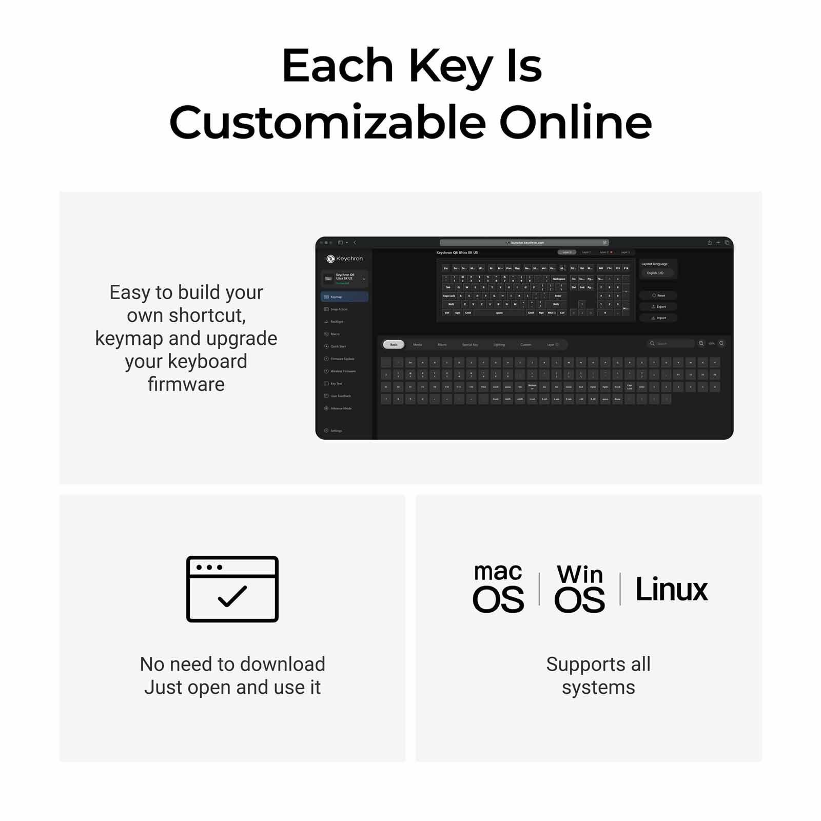 KEYCHRON Q6 Ultra 8k 100% 108 Key White Knob Rgb Hot-swap Silk Pom Brown Switch KYCN-Q6U-P3-image 7