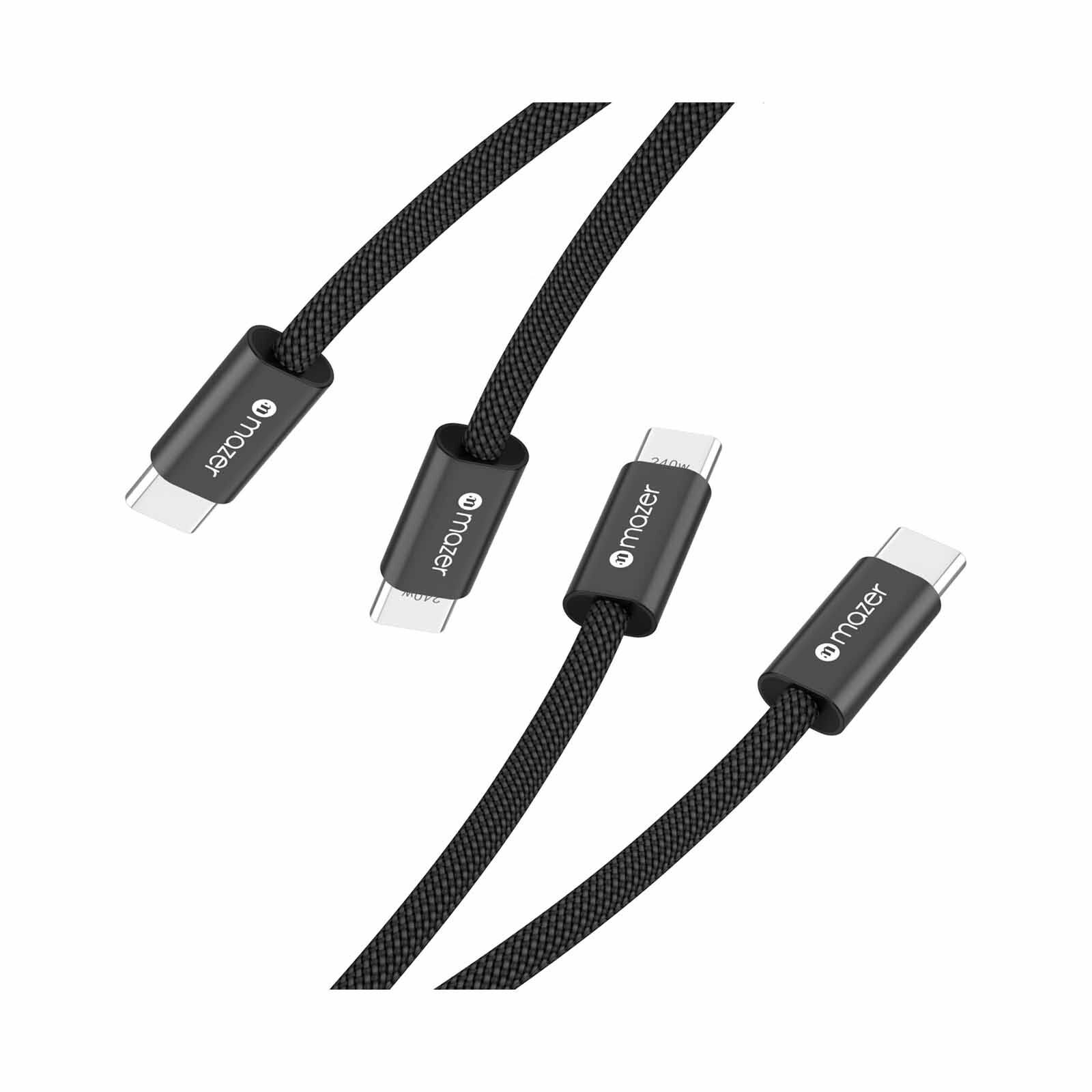 MAZER Infinitelink Flex2 2pcs-pack 240w 1m Usb-c Cable Combo-blackblack M-FLEX2-COMBO1-BB-image 2