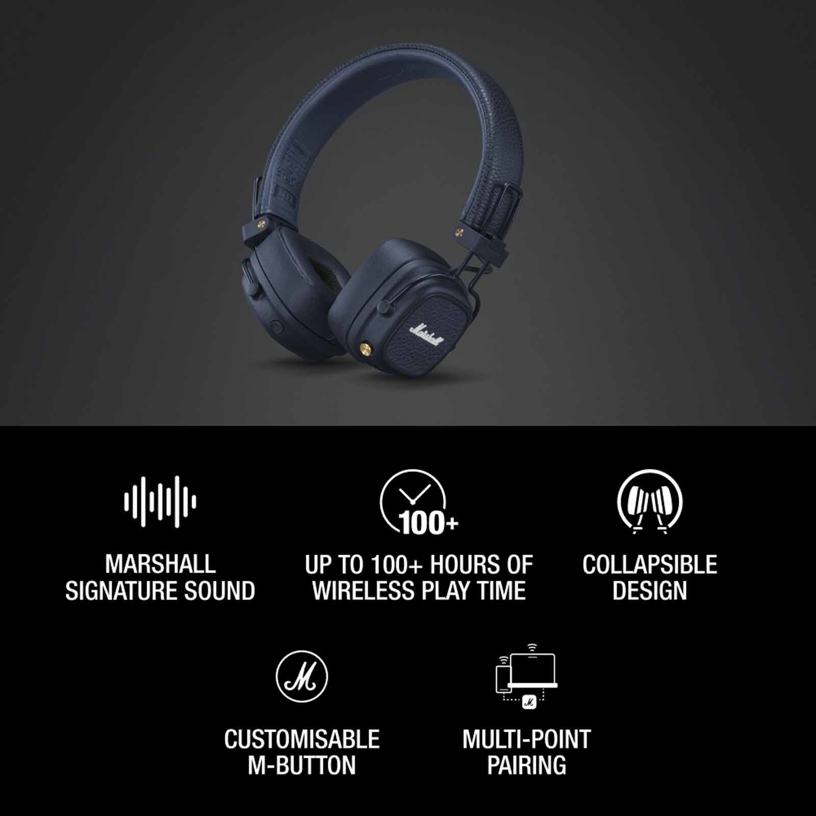 MARSHALL Wireless Headphone MAJOR V MIDNIGHT BLUE-image 4