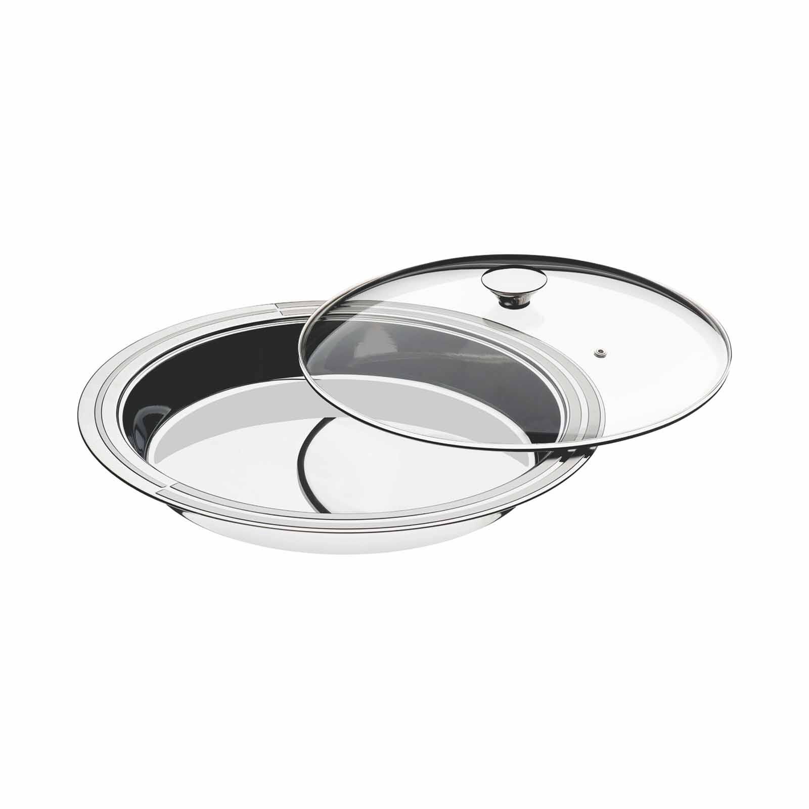 TRAMONTINA Cosmos 30cm Deep Serving Dish With Glass Lid - Stainless Steel 61528304-image 1
