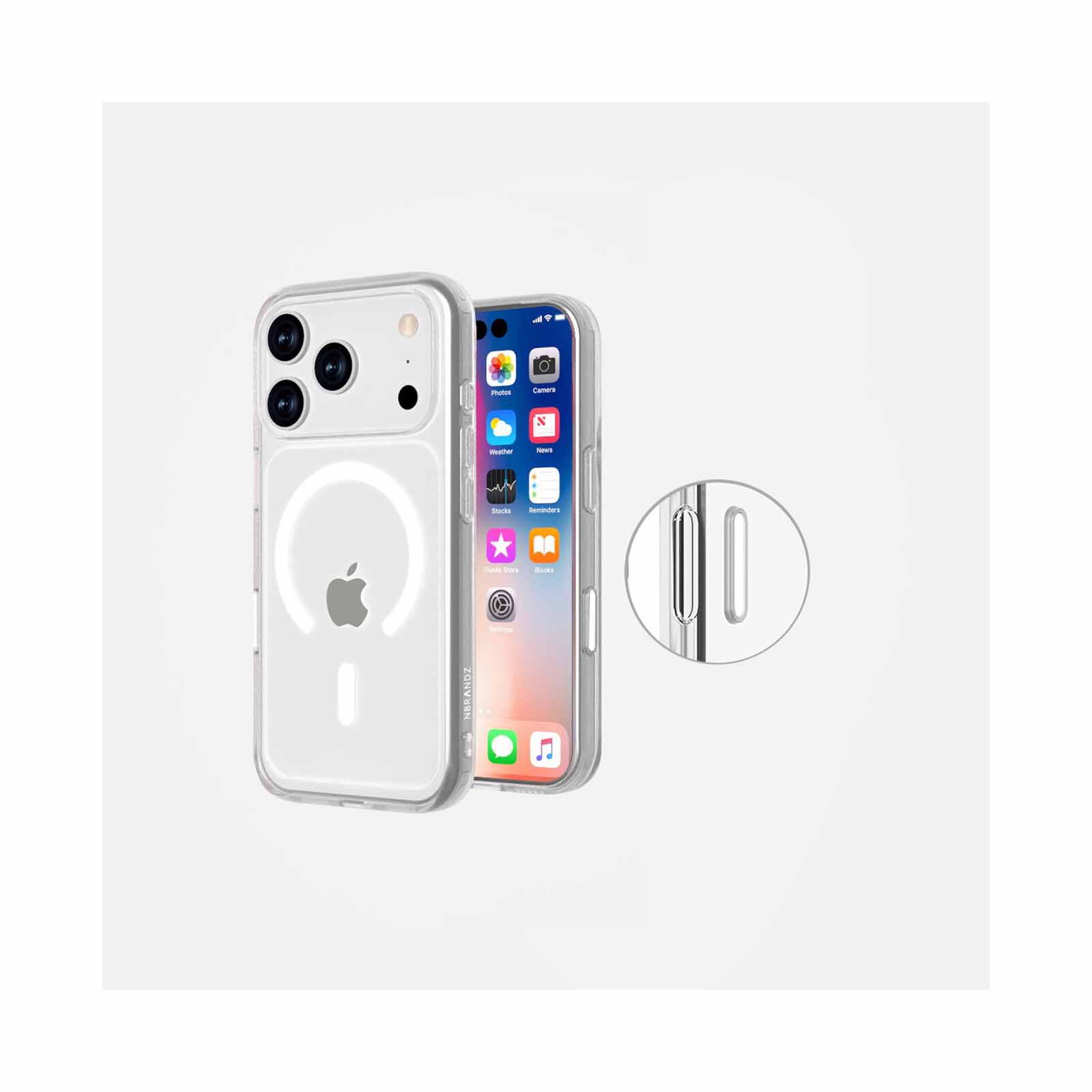 N.BRANDZ Magclair Magnetic Protective Case W Camerabutton Ip18p/17p N-MAGCLAIR2-IP18P-image 2