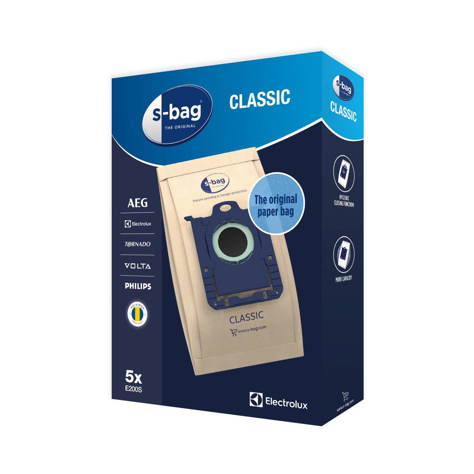 ELECTROLUX S-bag Classic The Original 5 Paper Dustbag E200B