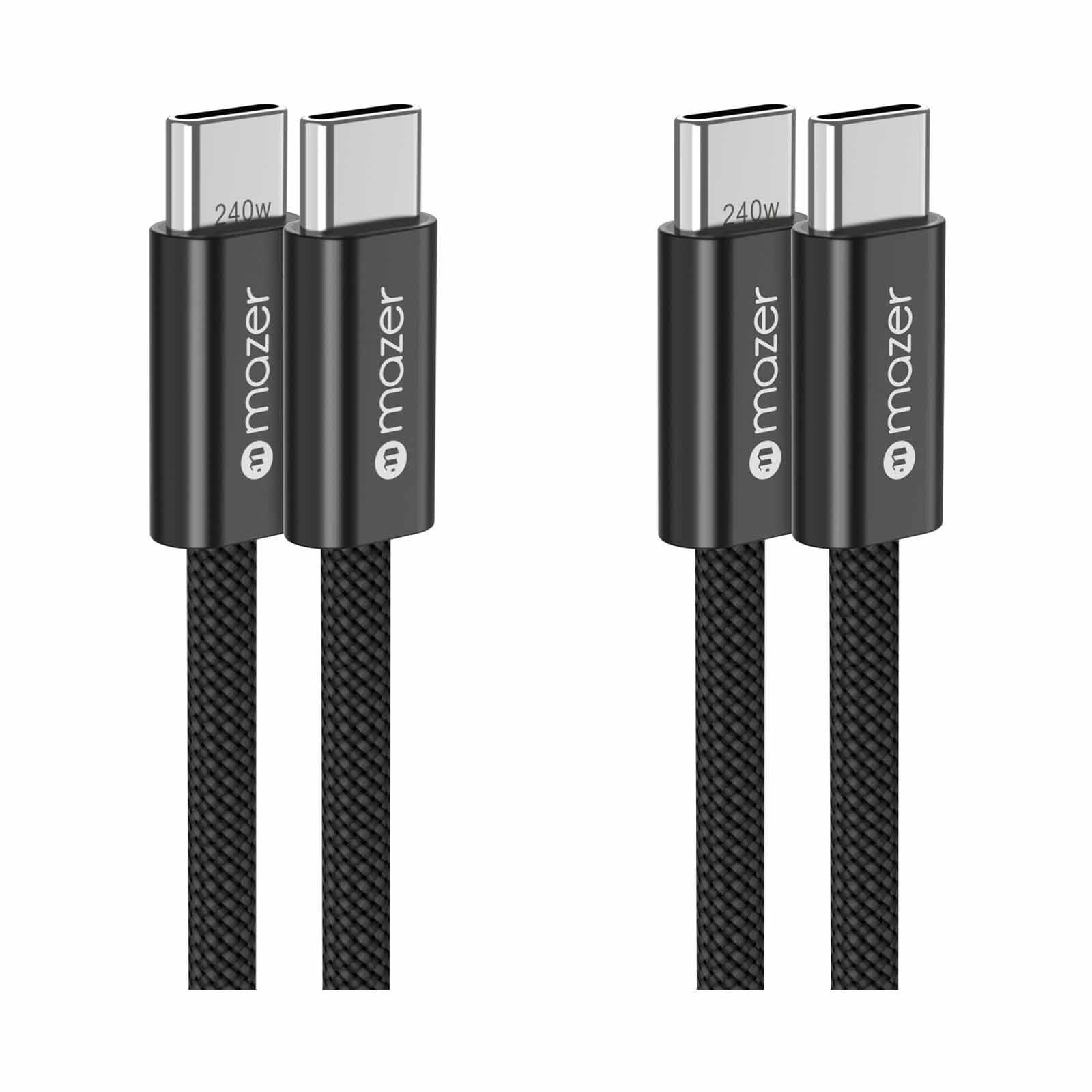 MAZER Infinitelink Flex2 2pcs-pack 240w 1m Usb-c Cable Combo-blackblack M-FLEX2-COMBO1-BB-image 1