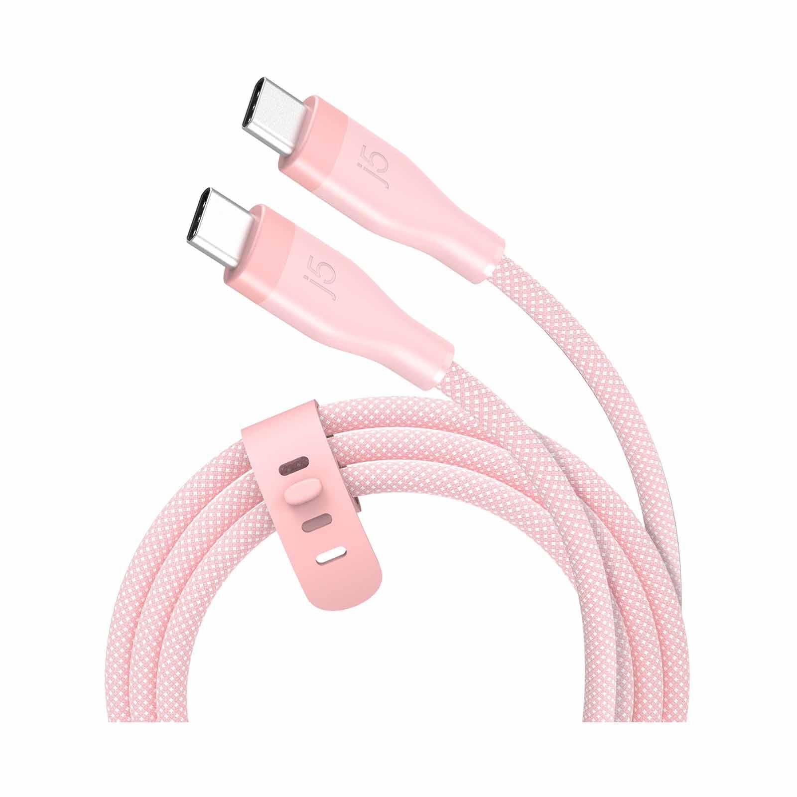 J5CREATE Usb-c 60w Ultra Soft Double-braided Fast Charging Cable (misty Rose) JUCX18L18R-image 1