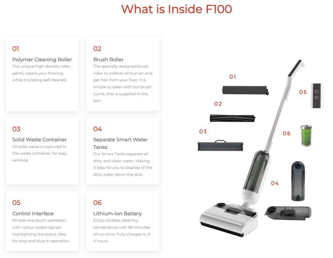 HIZERO Bionic Floor Cleaner - Citrine F100 - CITRINE-image 2