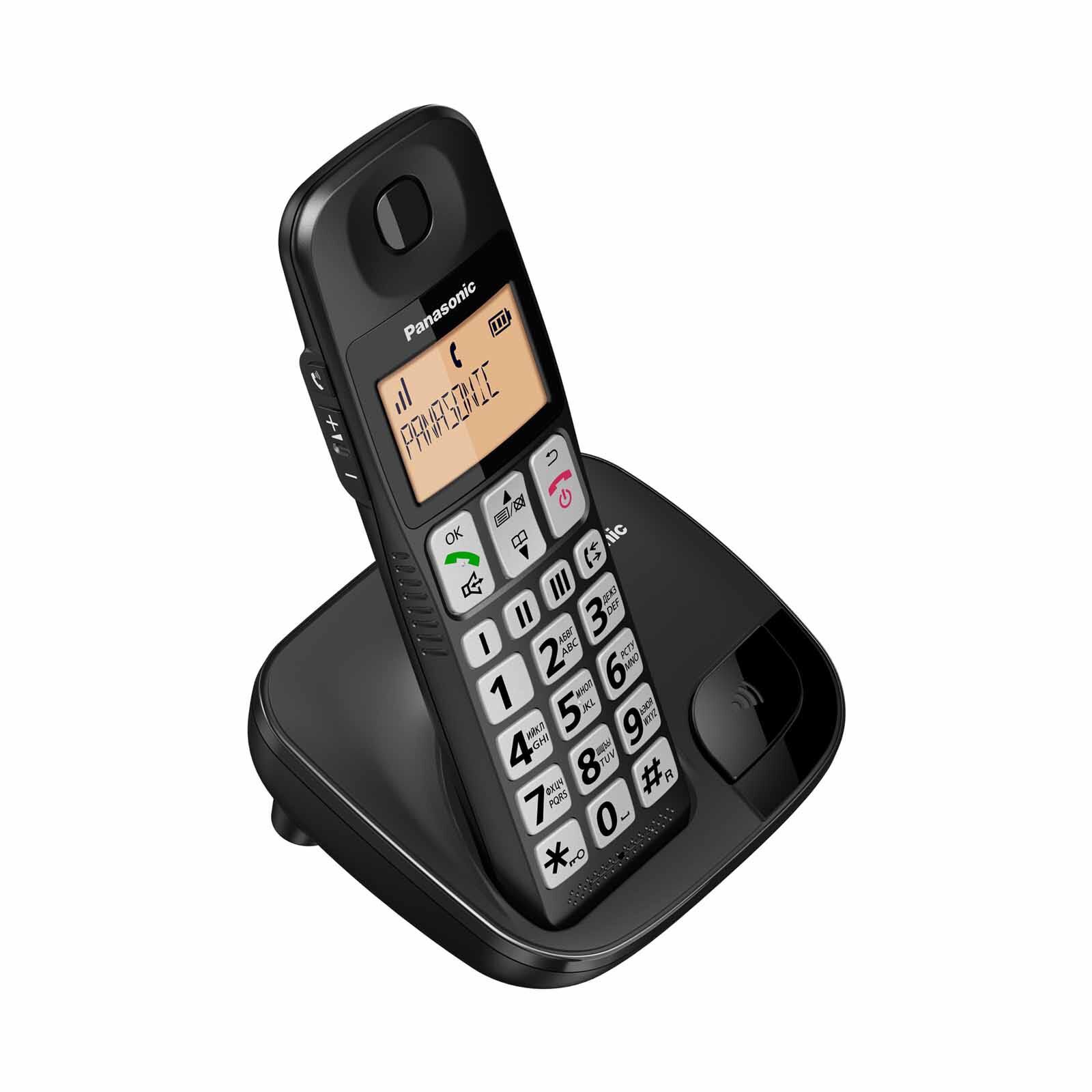 PANASONIC Single Dect Phone Amber Backlit Display (black) KX-TGE110CXB-image 6