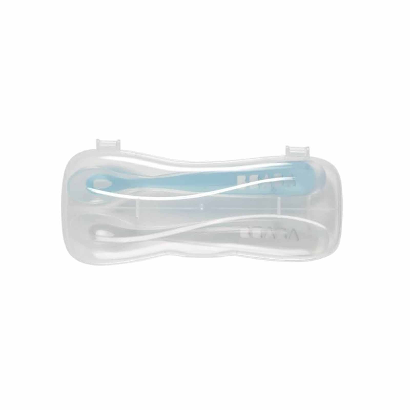 BEABA Silicone Spoon & Case 2 Pack - Light Mist/windy Blue (online) 1ST STAGE-image 3